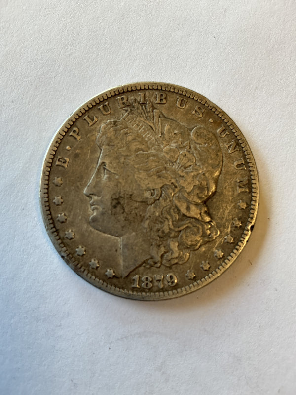 Lot 16 1879 S Morgan silver dollar, XF
