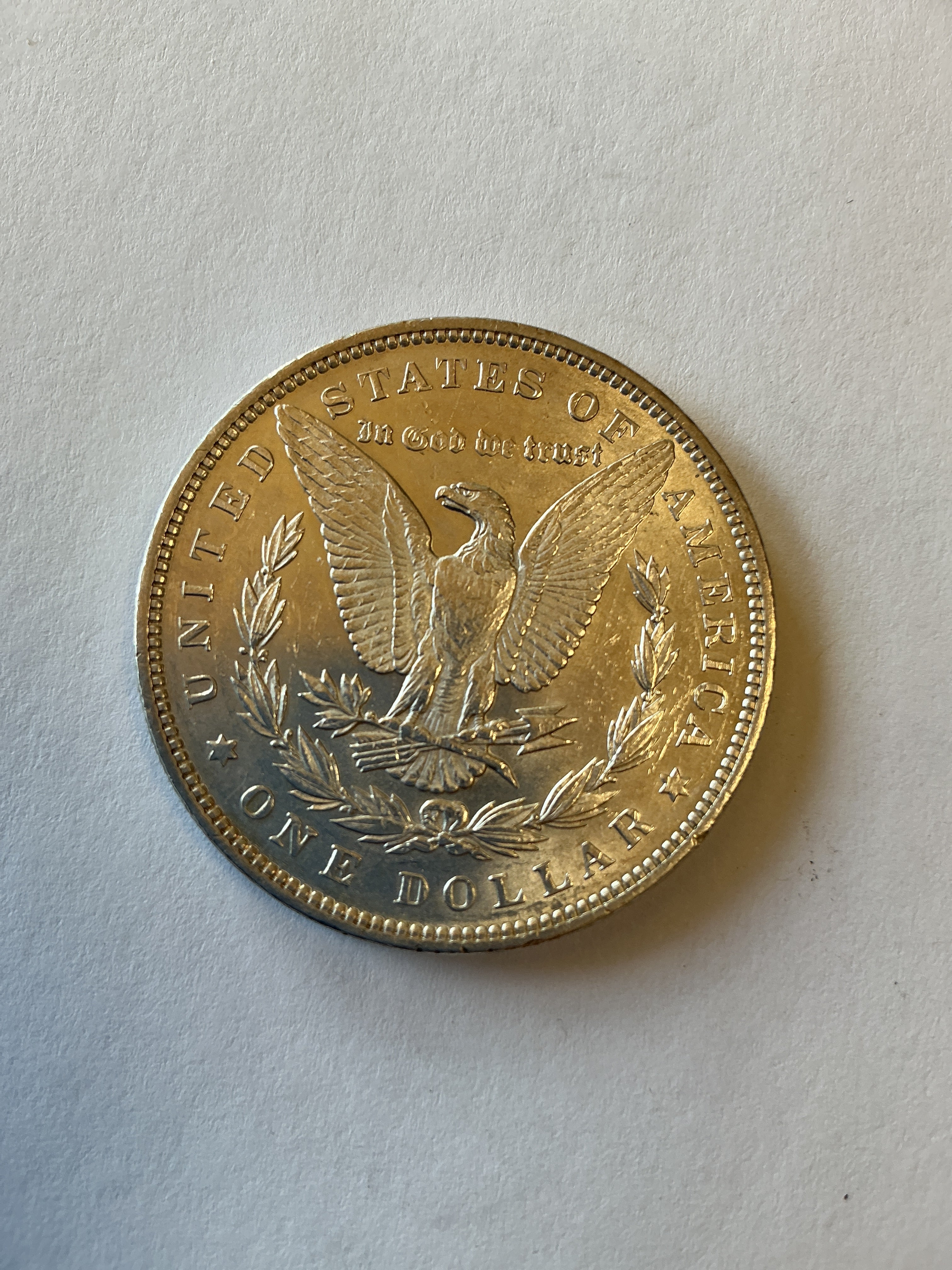 Lot 7, 1891 Morgan silver dollar, AU