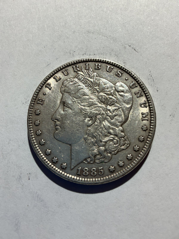 Lot 36, 1885 Morgan silver dollar, AU nice coin