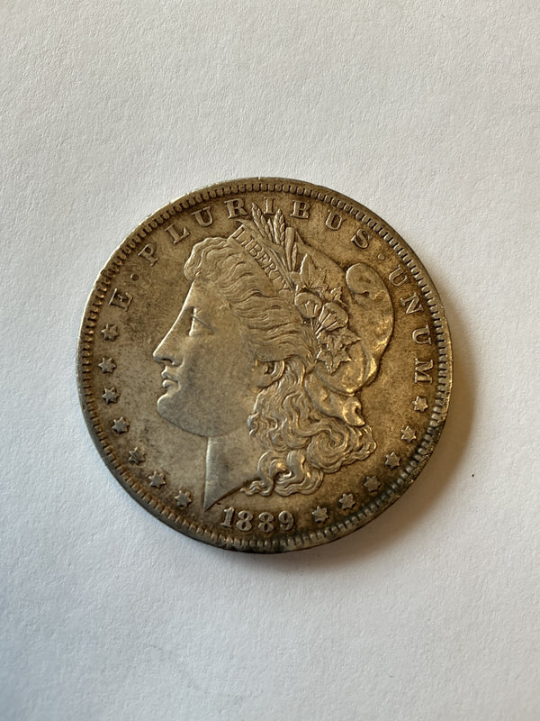 Lot 2, 1889 Morgan silver dollar, nice coin