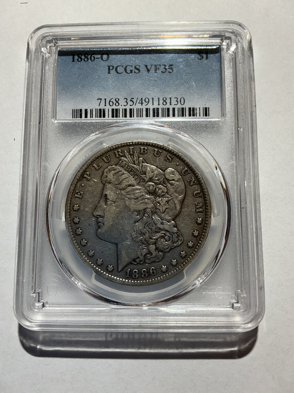 Lot 10, 1886 O Morgan silver dollar, VF35