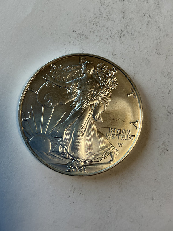 Lot 38, 2021 American silver eagle, 1 oz fine silver