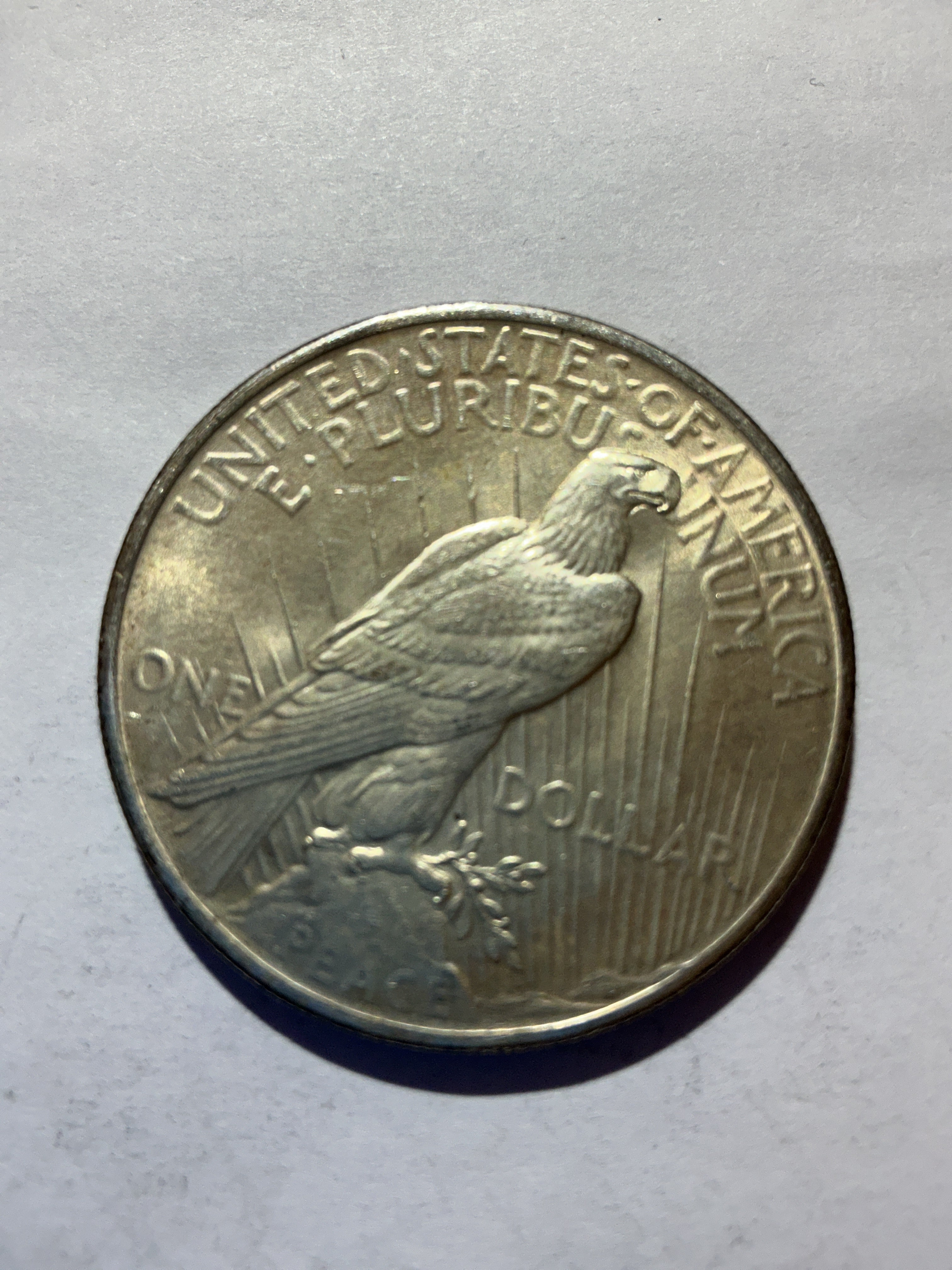 Lot 36, 1925 Peace dollar, AU