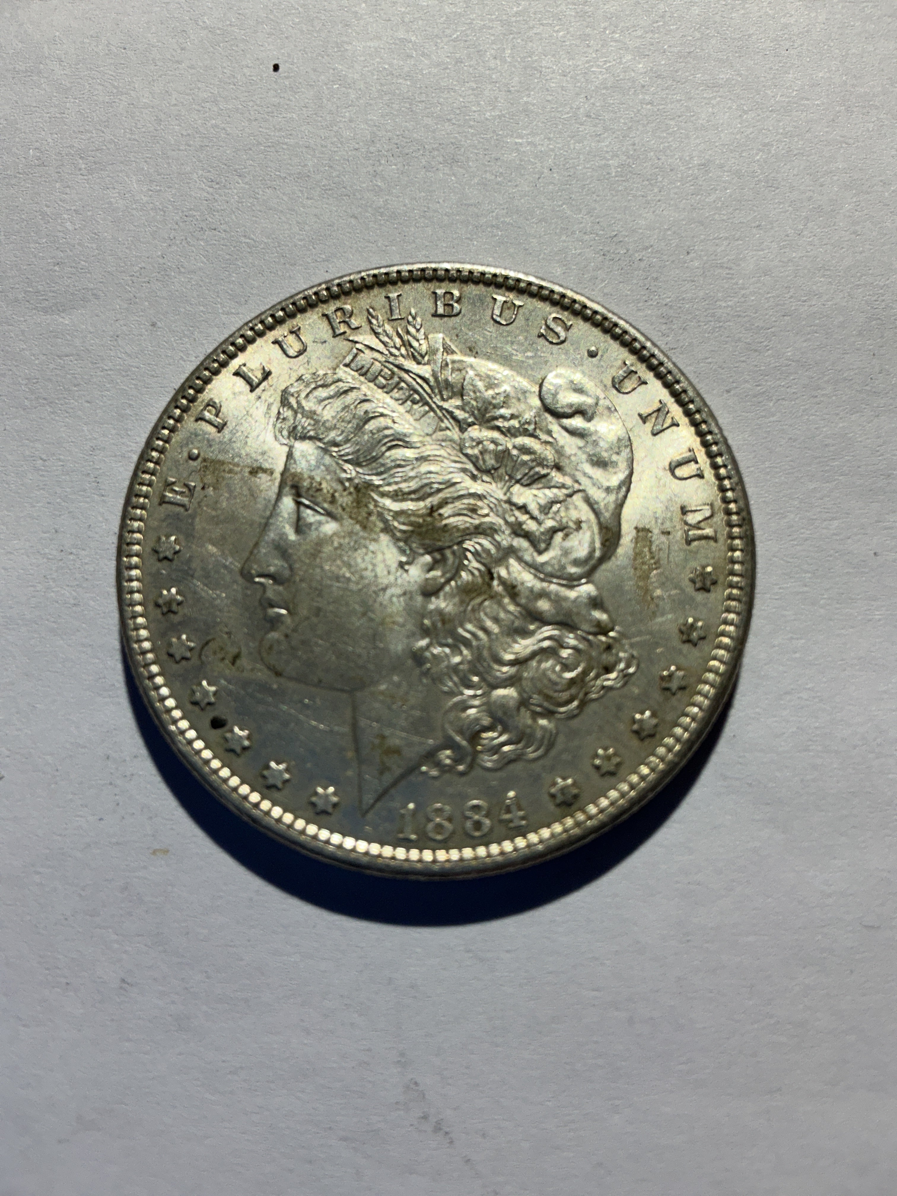 Lot 22, 1884 Morgan silver dollar AU