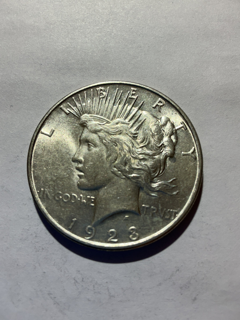 Lot 28, 1923 D Peace dollar, AU