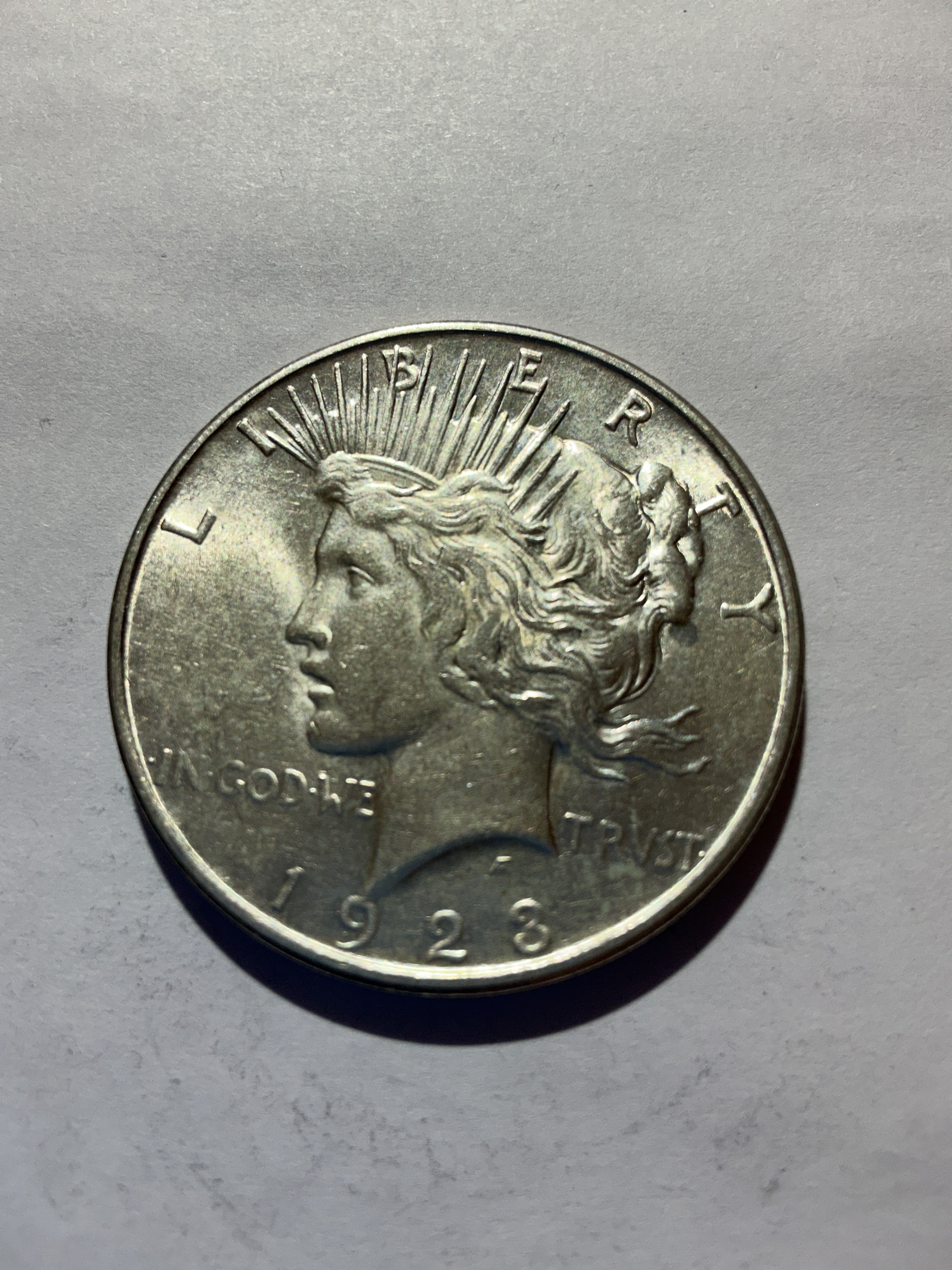 Lot 28, 1923 D Peace dollar, AU