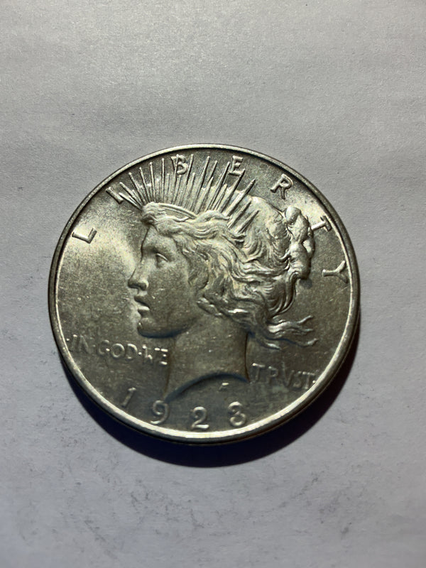 Lot 28, 1923 D Peace dollar, AU