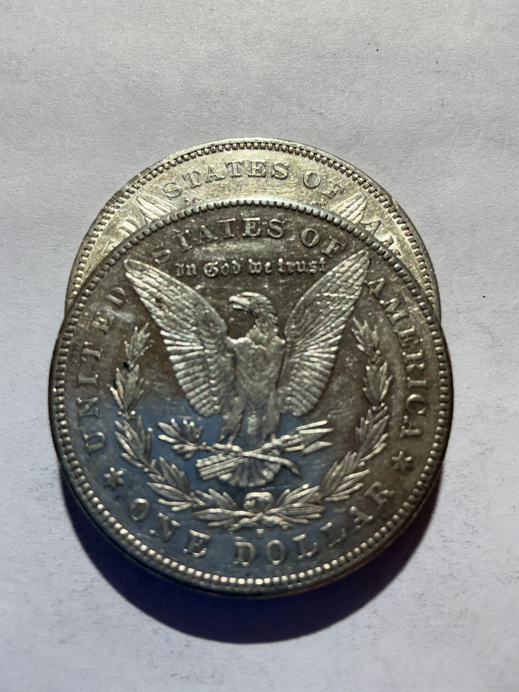 Lot 63, 2 1878 S Morgan silver dollar, AU