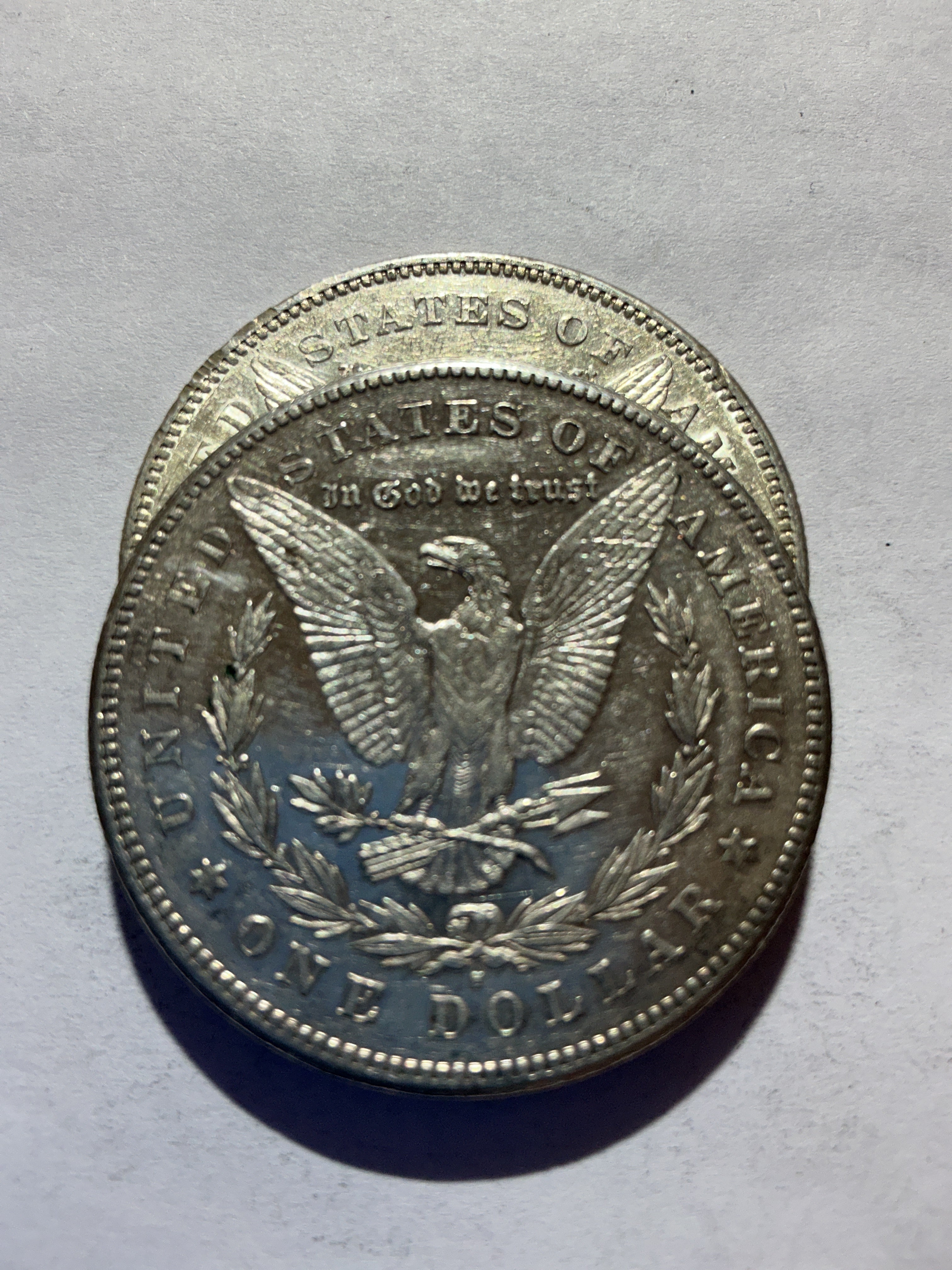 Lot 63, 2 1878 S Morgan silver dollar, AU