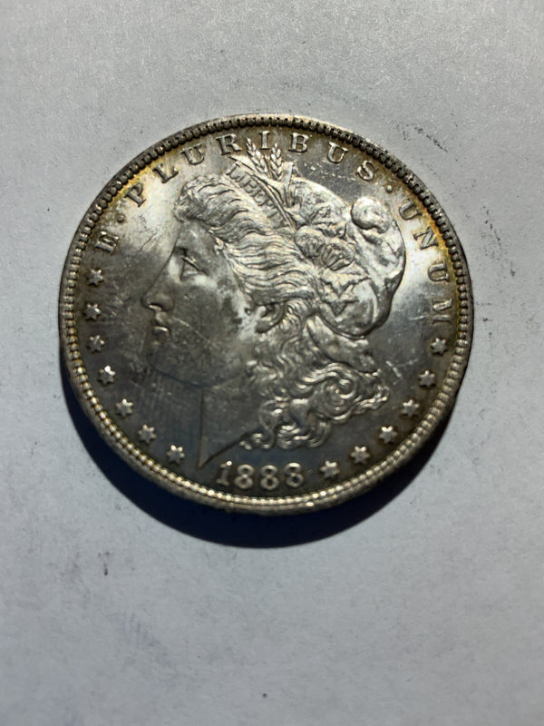 Lot 40, 1888 O Morgan silver dollar, AU