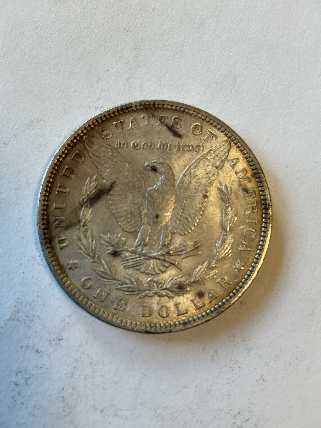 Lot 27 1882 Morgan silver dollar, AU