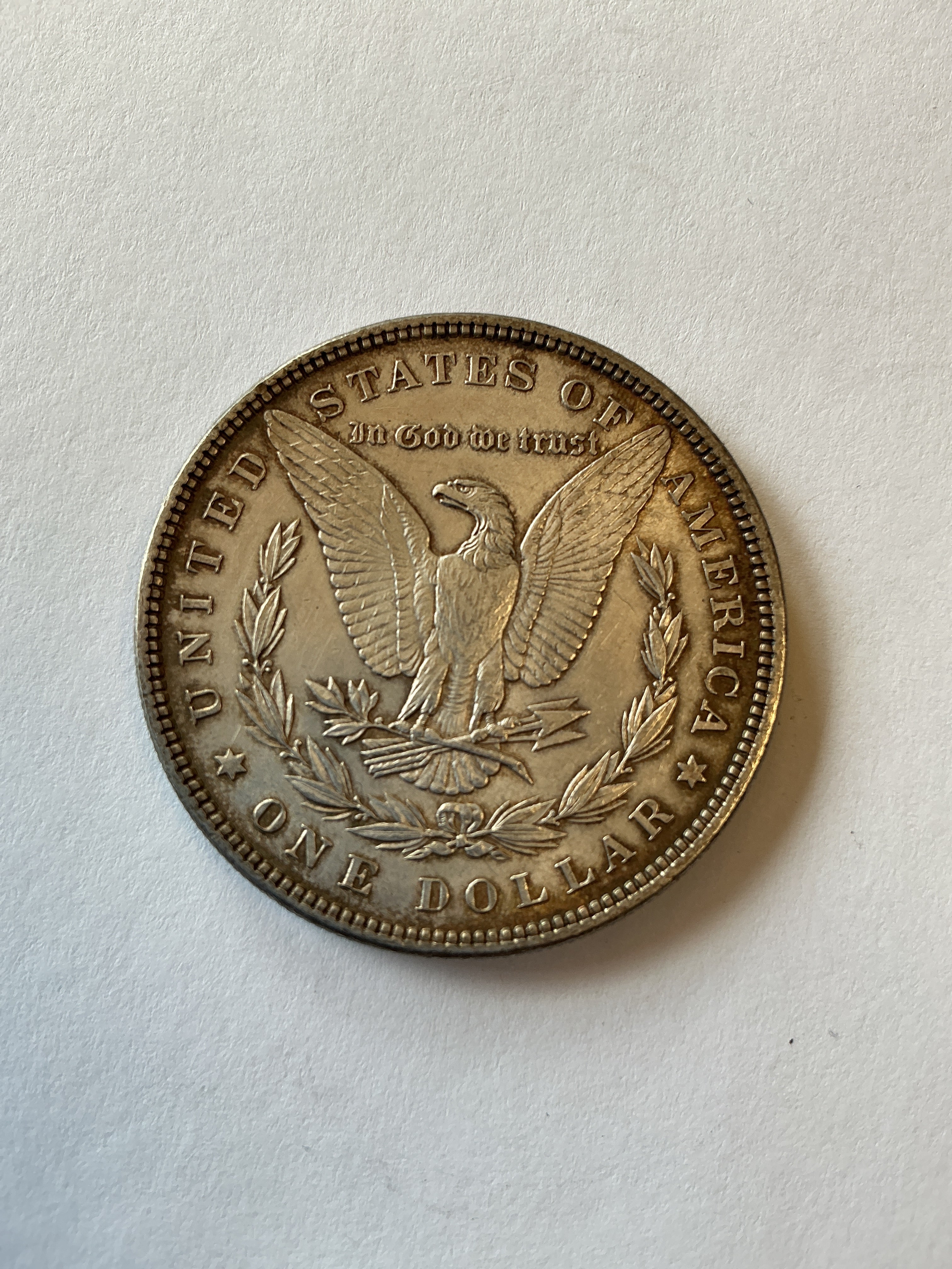 Lot 3, 1885 Morgan silver dollar, AU