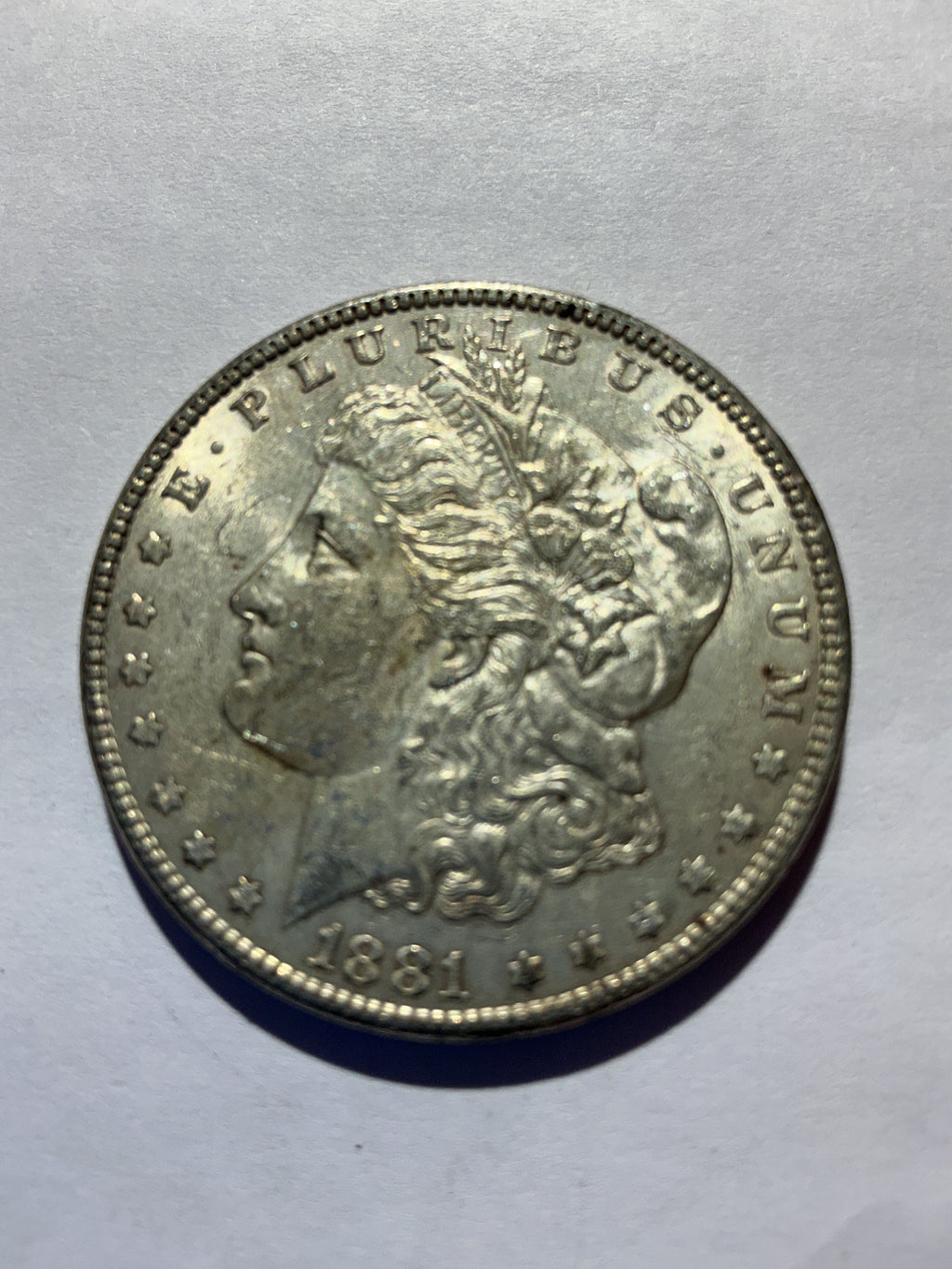 Lot 41, 1881 Morgan silver dollar, AU