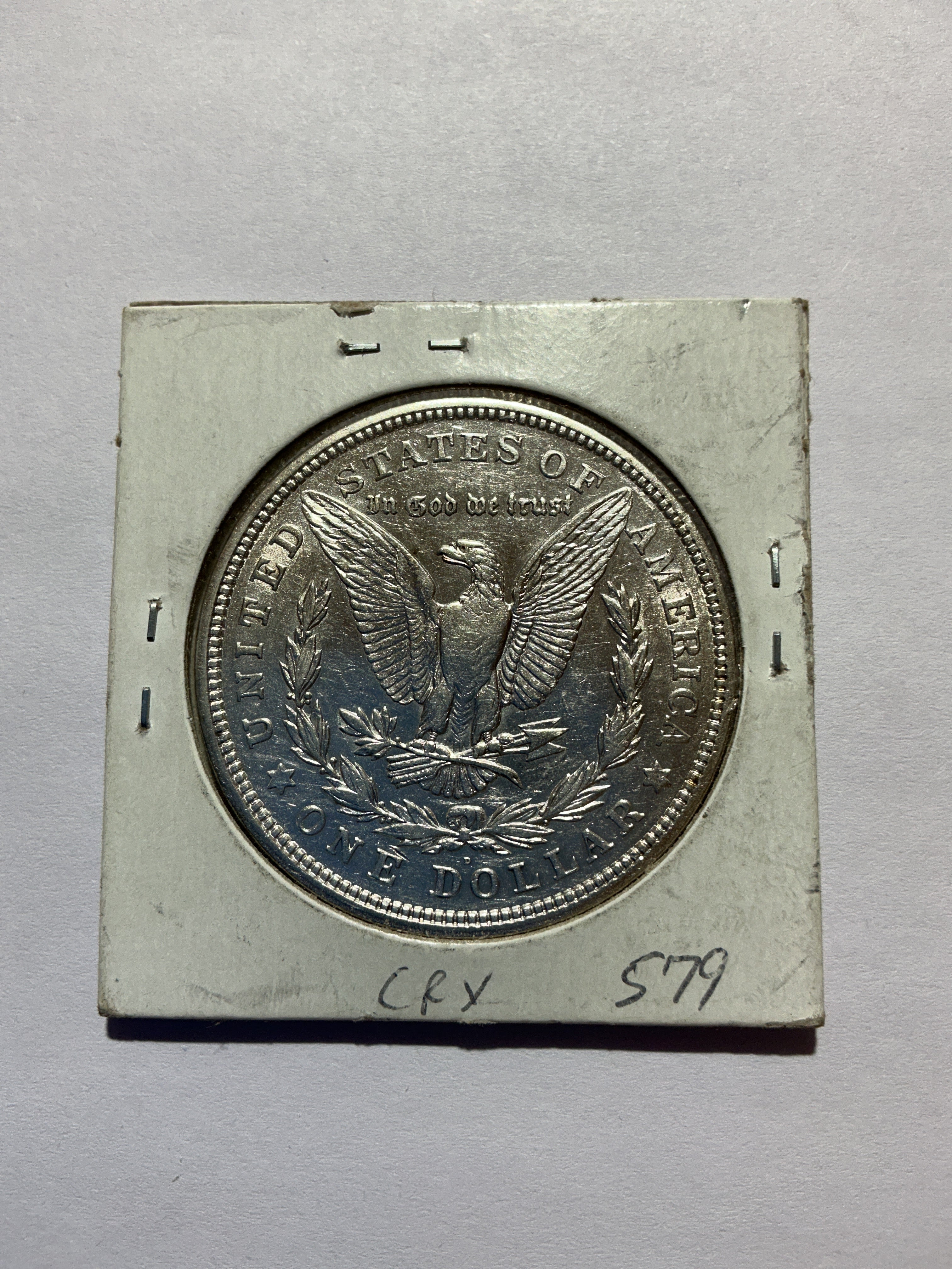 Lot 5, 1921 D Morgan silver dollar, high grade
