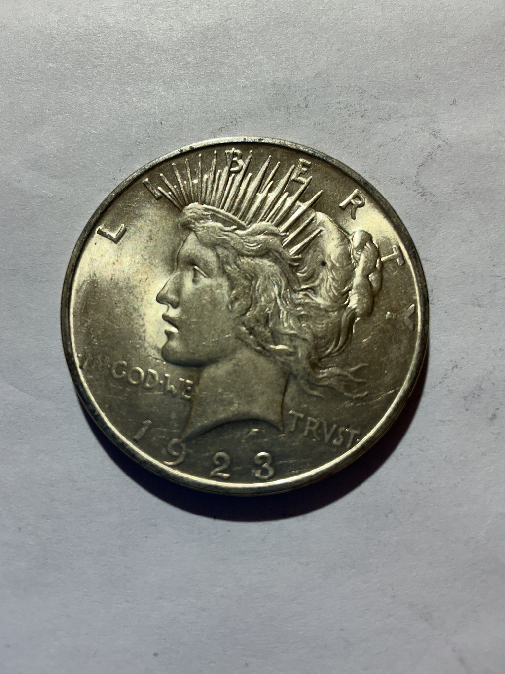 Lot 27, 1923 D Peace dollar,AU