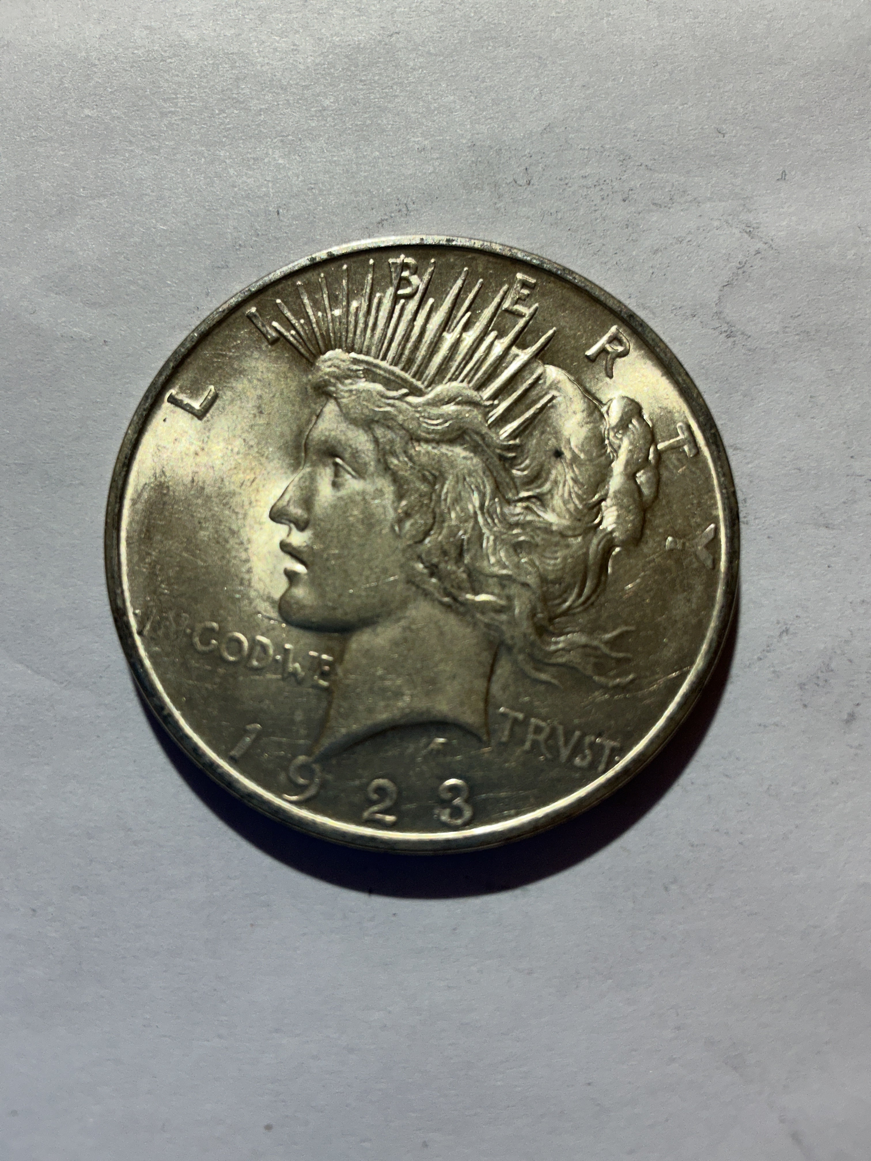 Lot 27, 1923 D Peace dollar,AU
