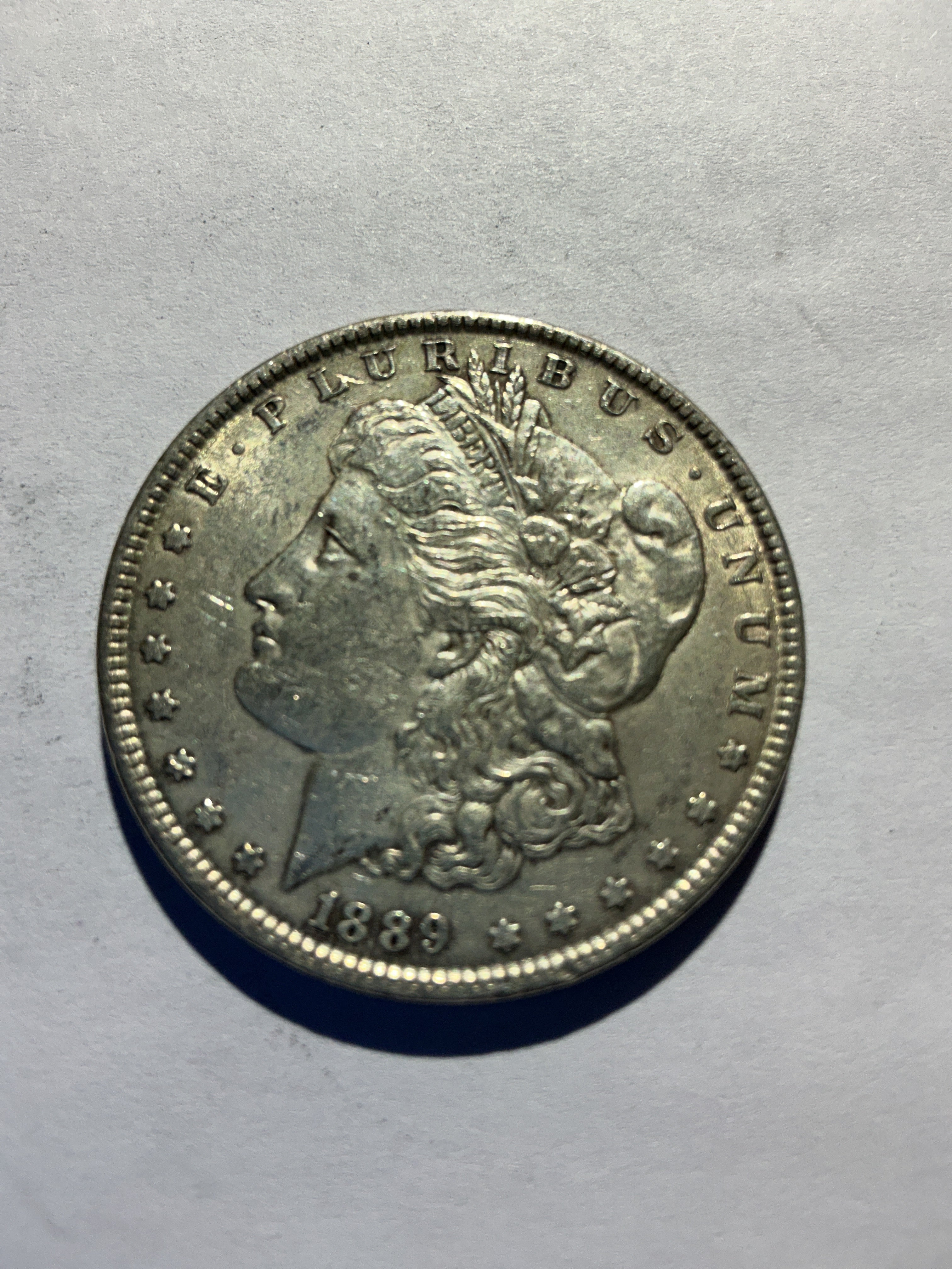 Lot 54, 1889 Morgan silver dollar, AU