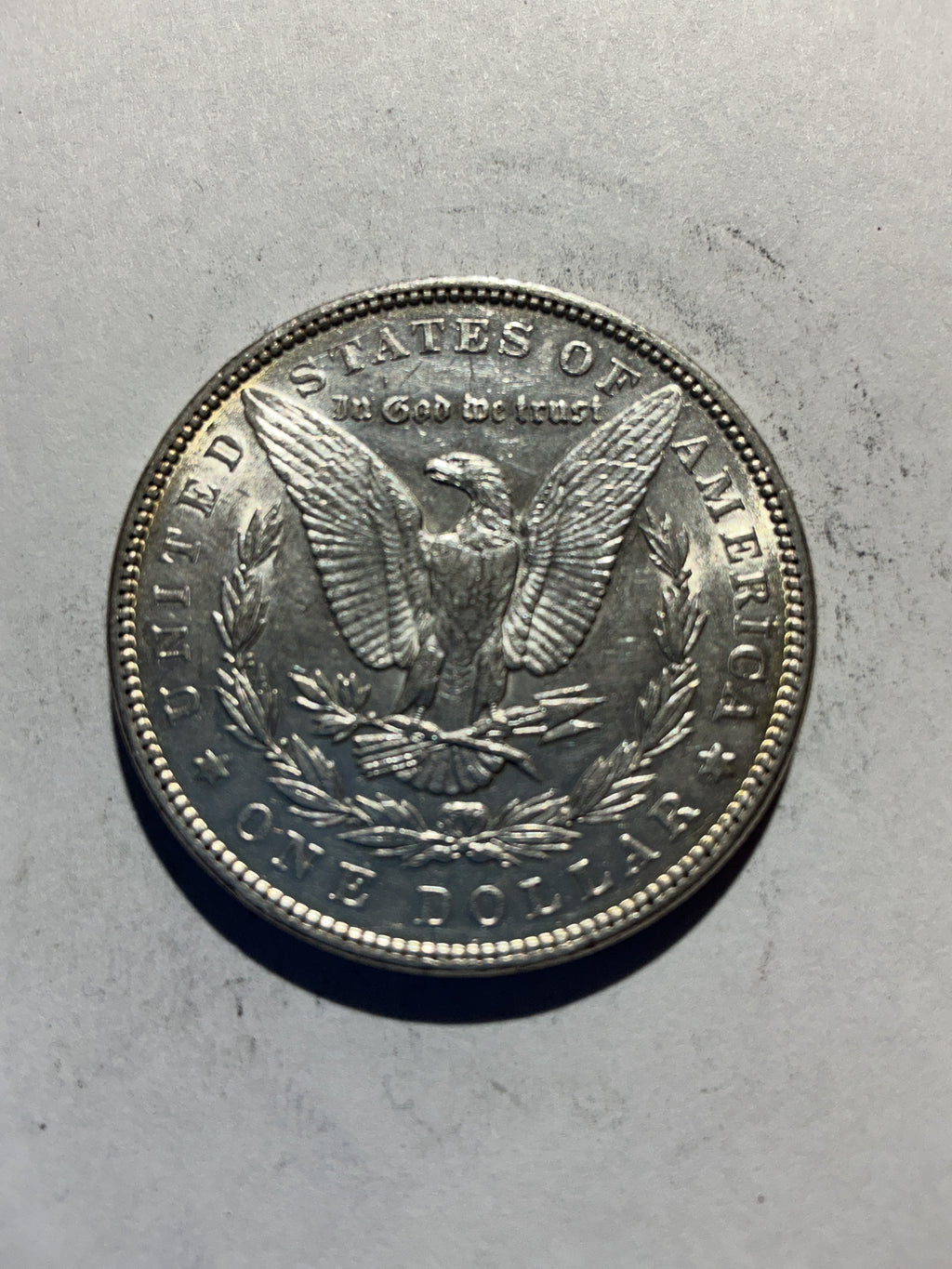 Lot 62, 1898 Morgan silver dollar, AU