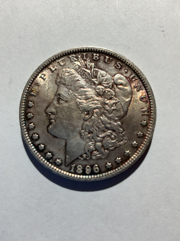 Lot 25, 1896 Morgan silver dollar, AU, nice coin