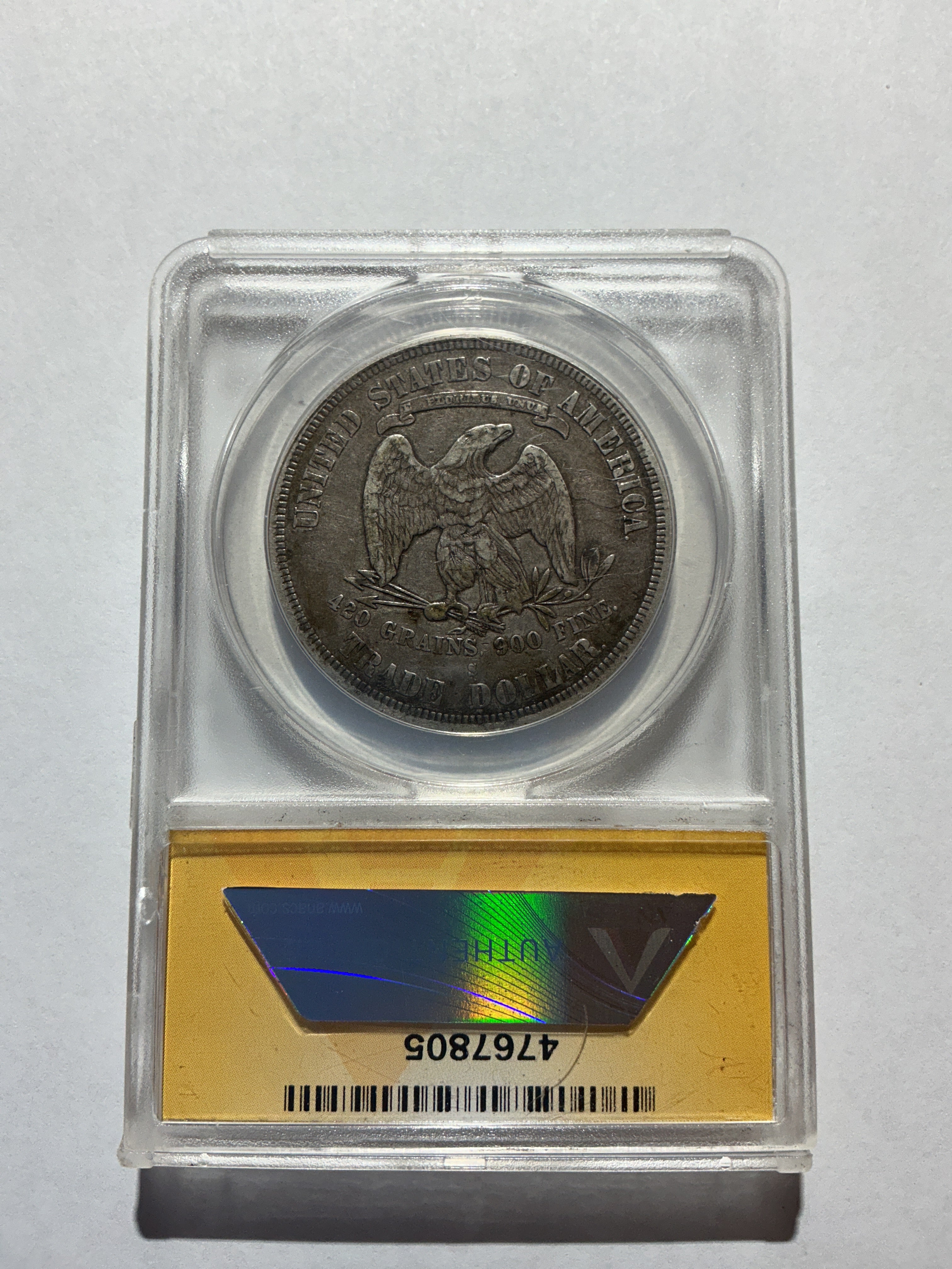 Lot 2, 1877 S Trade Dollar VF30
