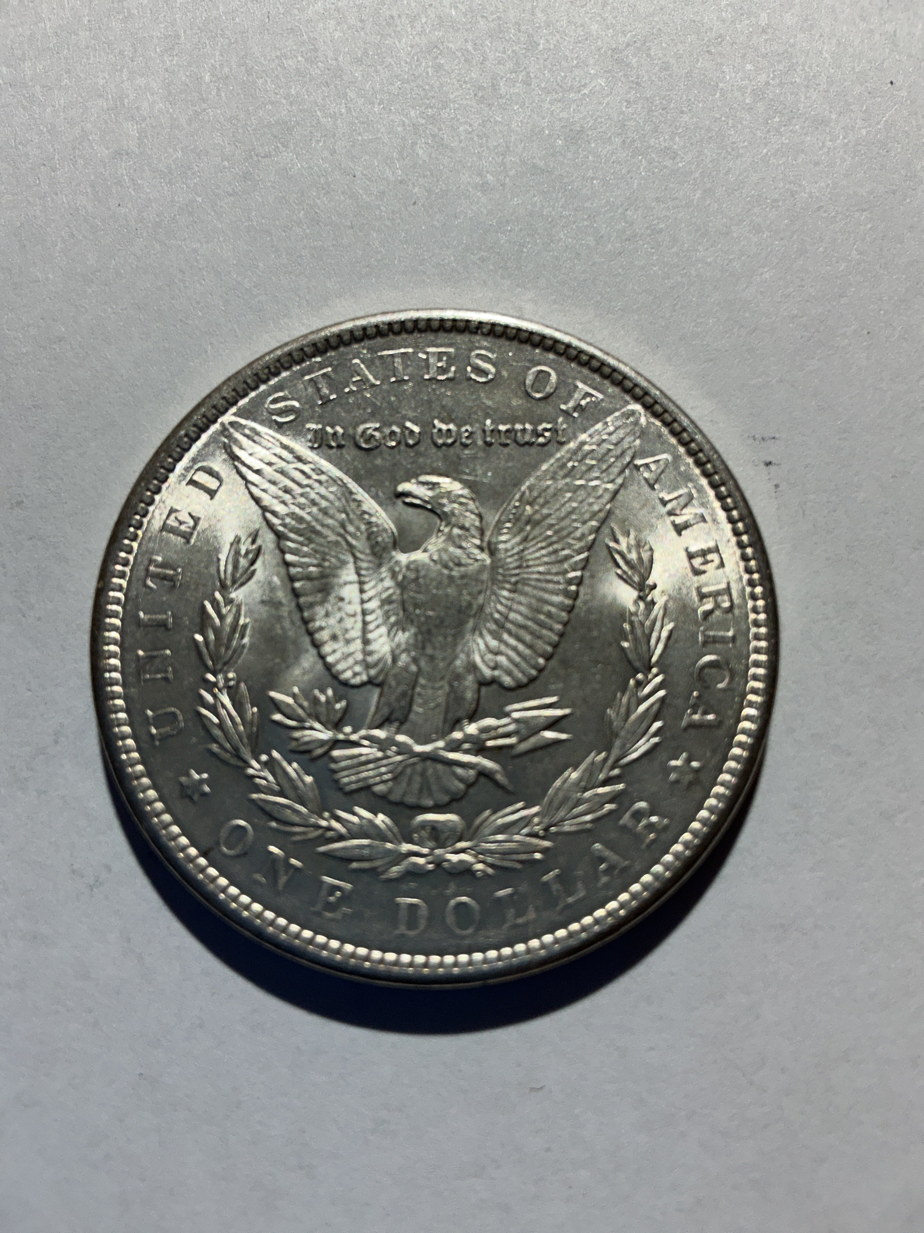 Lot 23, 1890 Morgan silver dollar, AU, nice coin