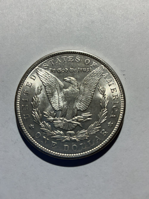Lot 23, 1890 Morgan silver dollar, AU, nice coin