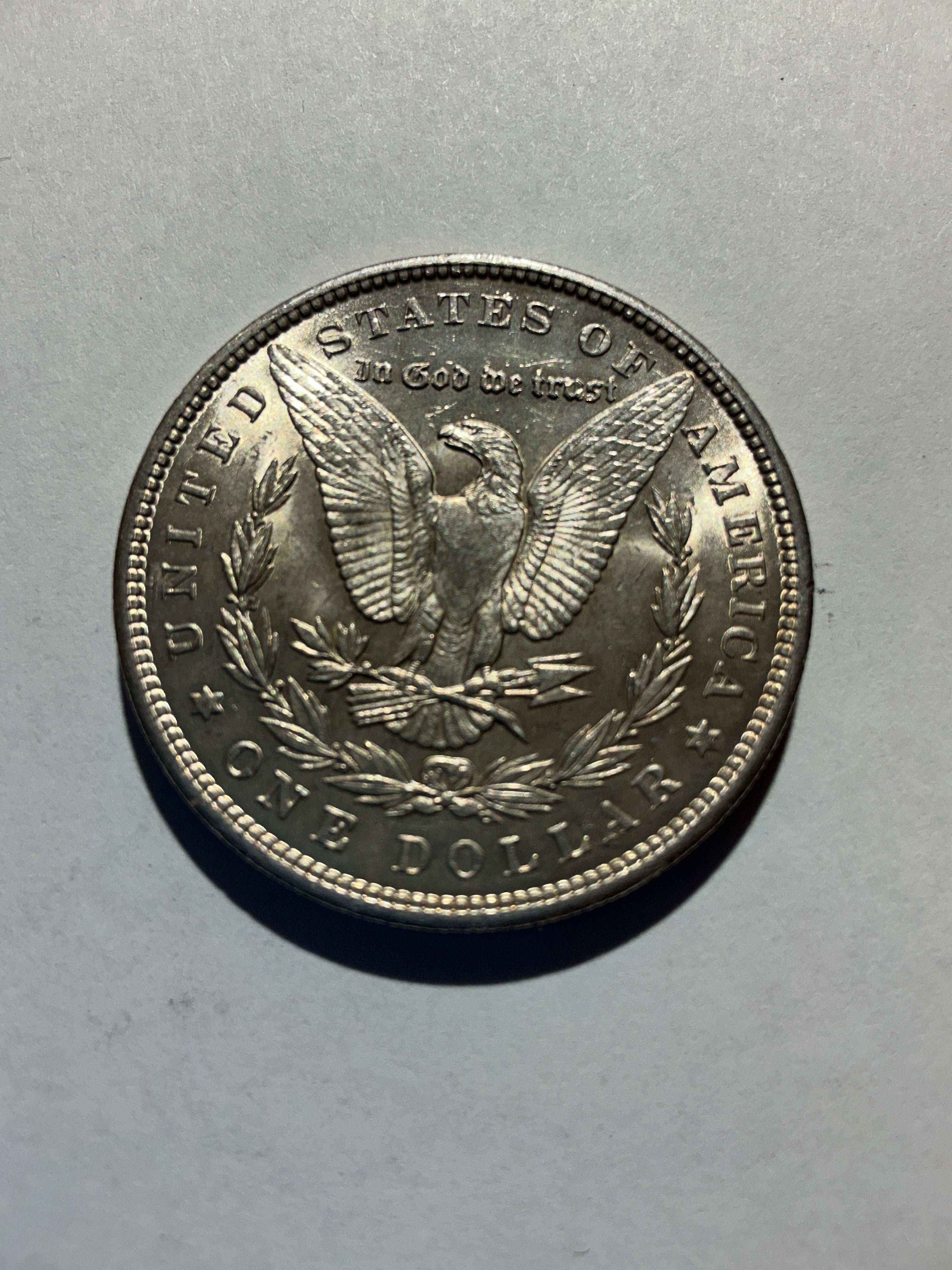 Lot 24, 1900 Morgan silver dollar, AU, nice coin