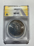 Lot 12, 1883 O Morgan silver dollar, MS63