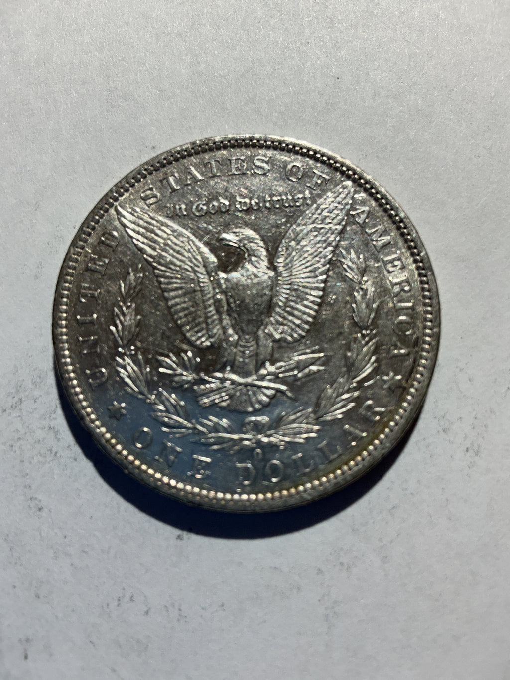 Lot 43, 1881 O Morgan silver dollar, AU