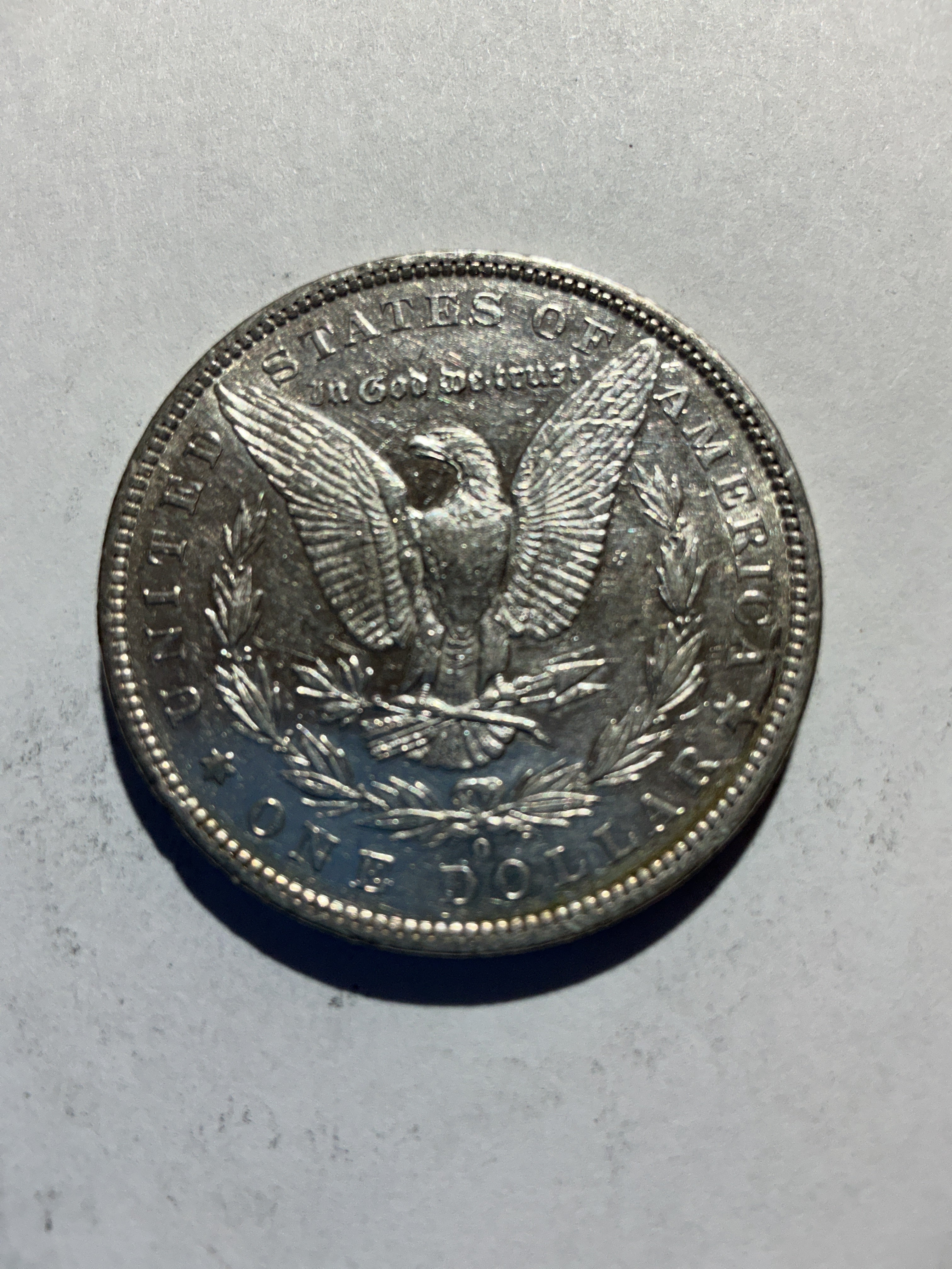 Lot 43, 1881 O Morgan silver dollar, AU