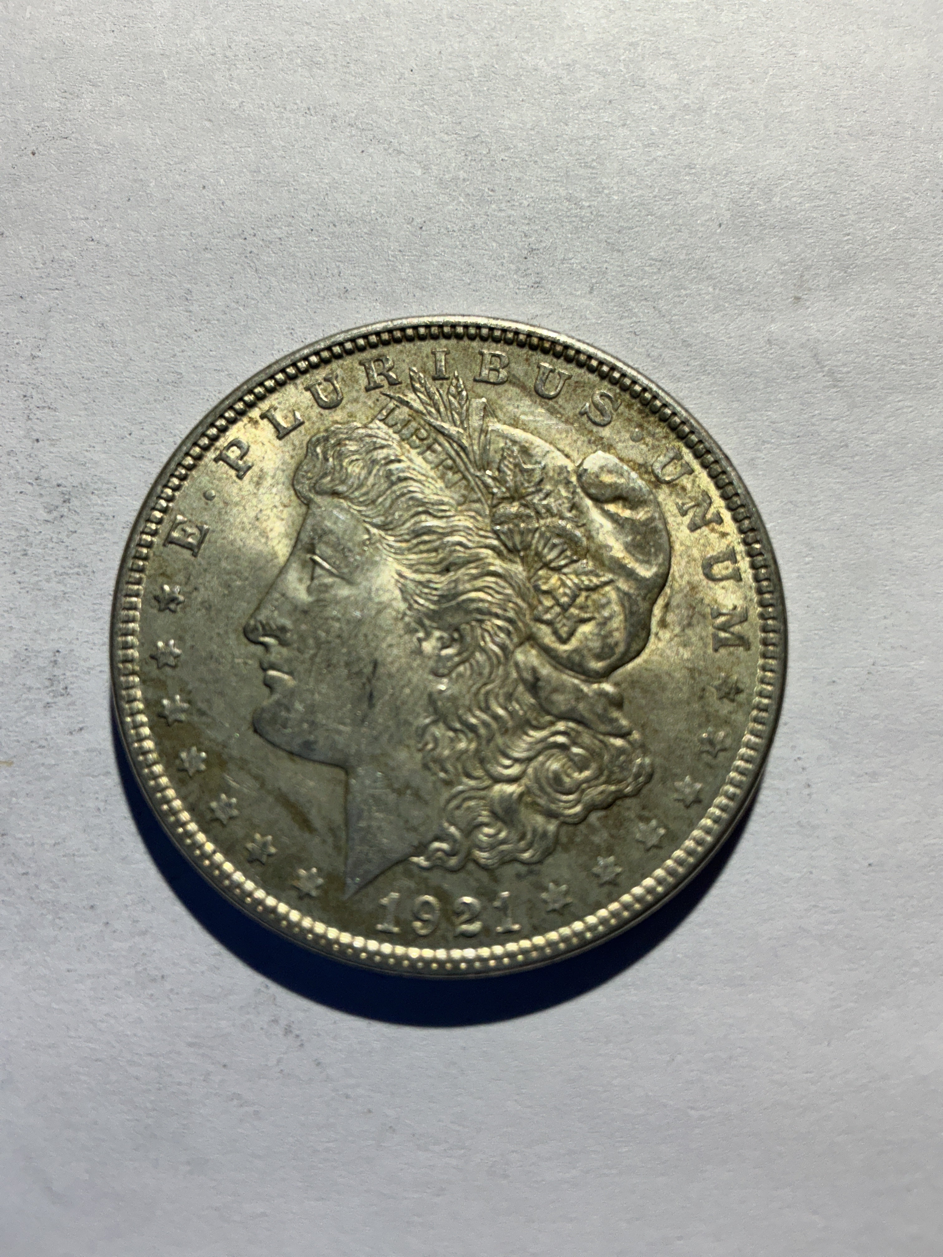 Lot 80,  1921 Morgan silver dollar, AU