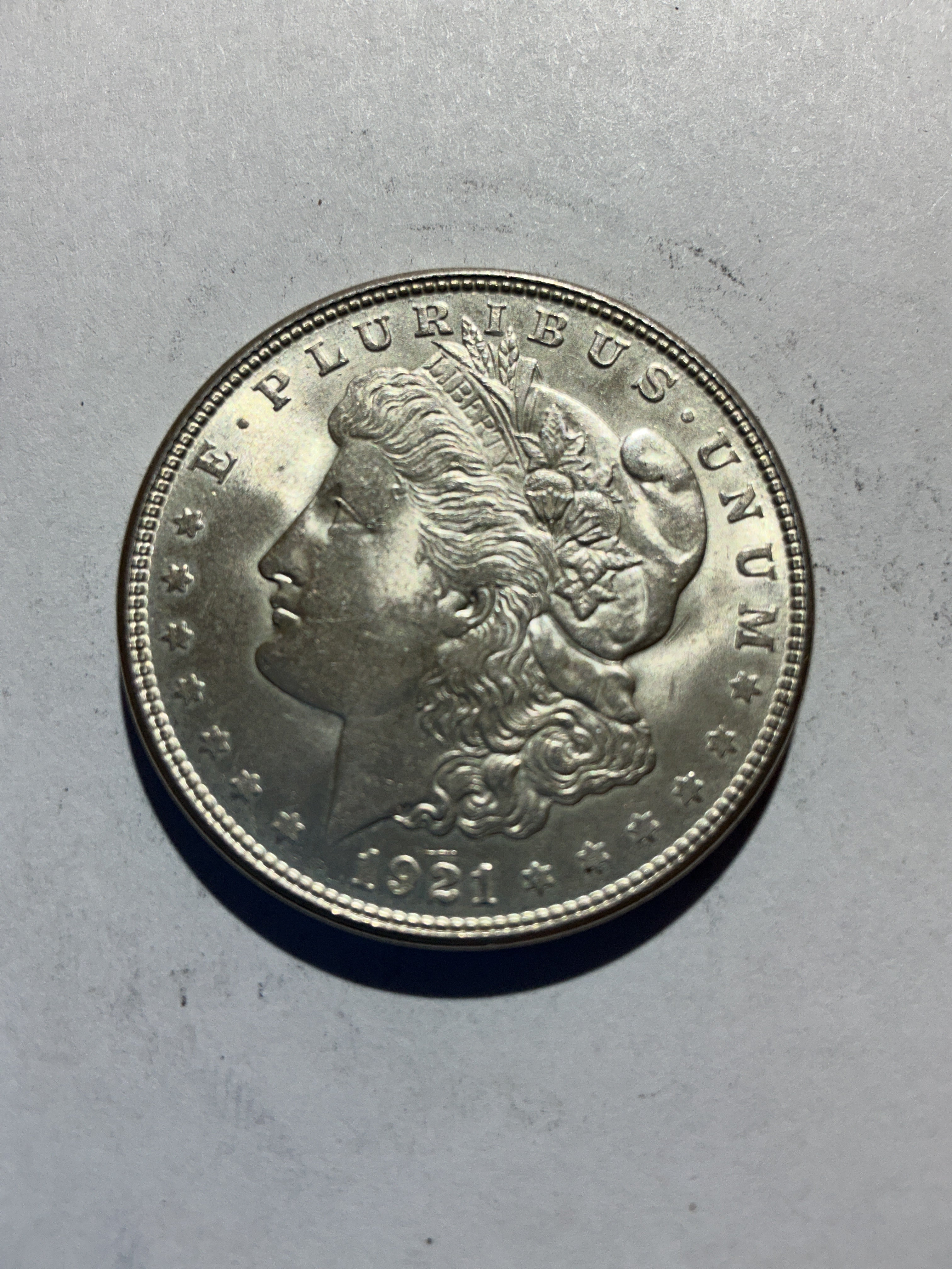 Lot 47, 1921 S Morgan silver dollar, AU nice coin
