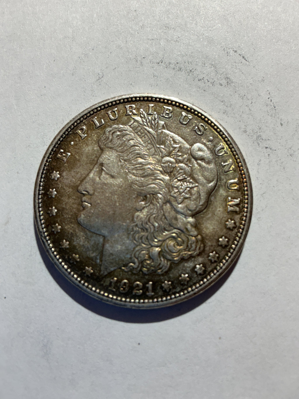 Lot 48, 1921 S Morgan silver dollar, AU
