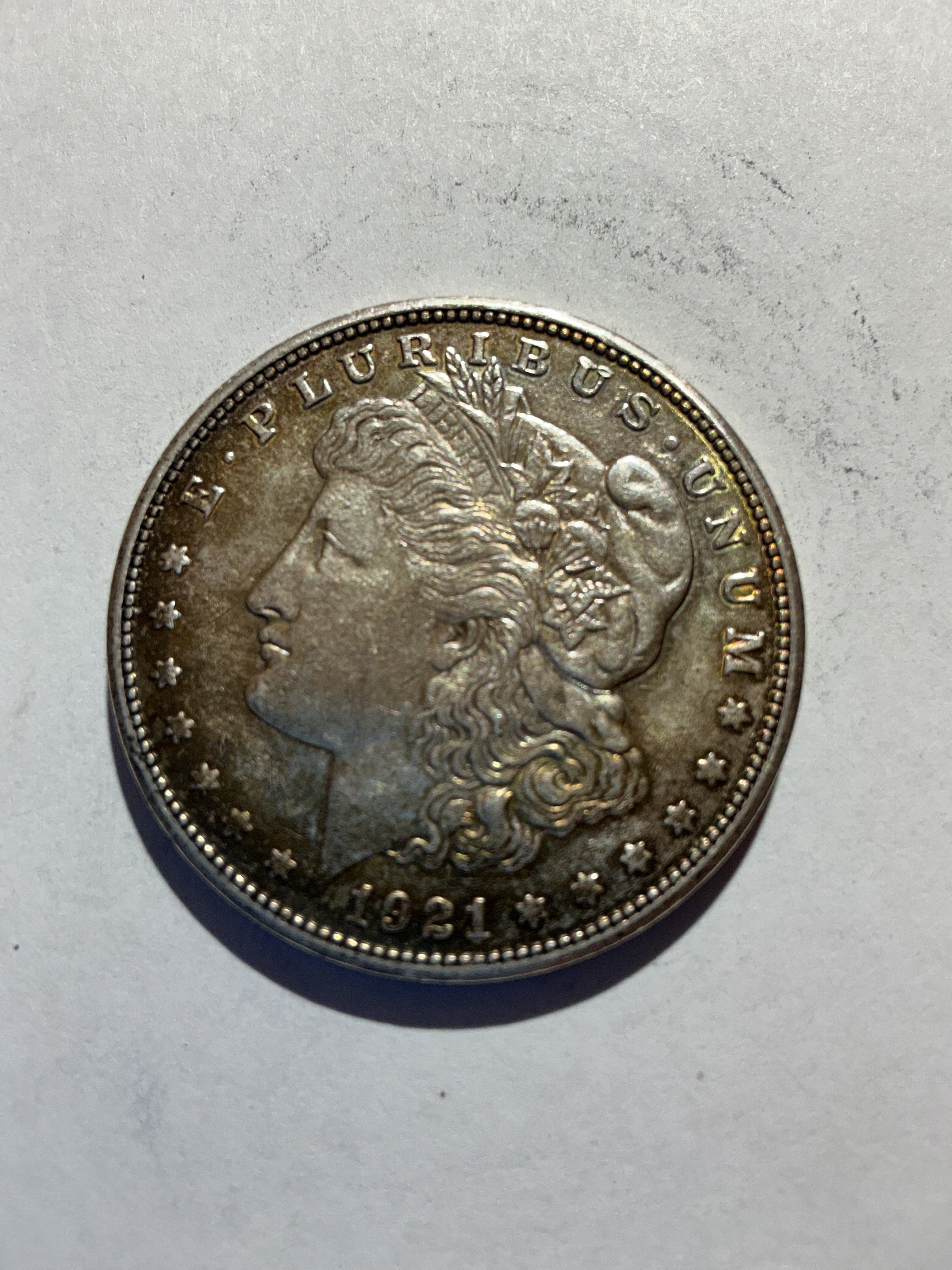 Lot 48, 1921 S Morgan silver dollar, AU