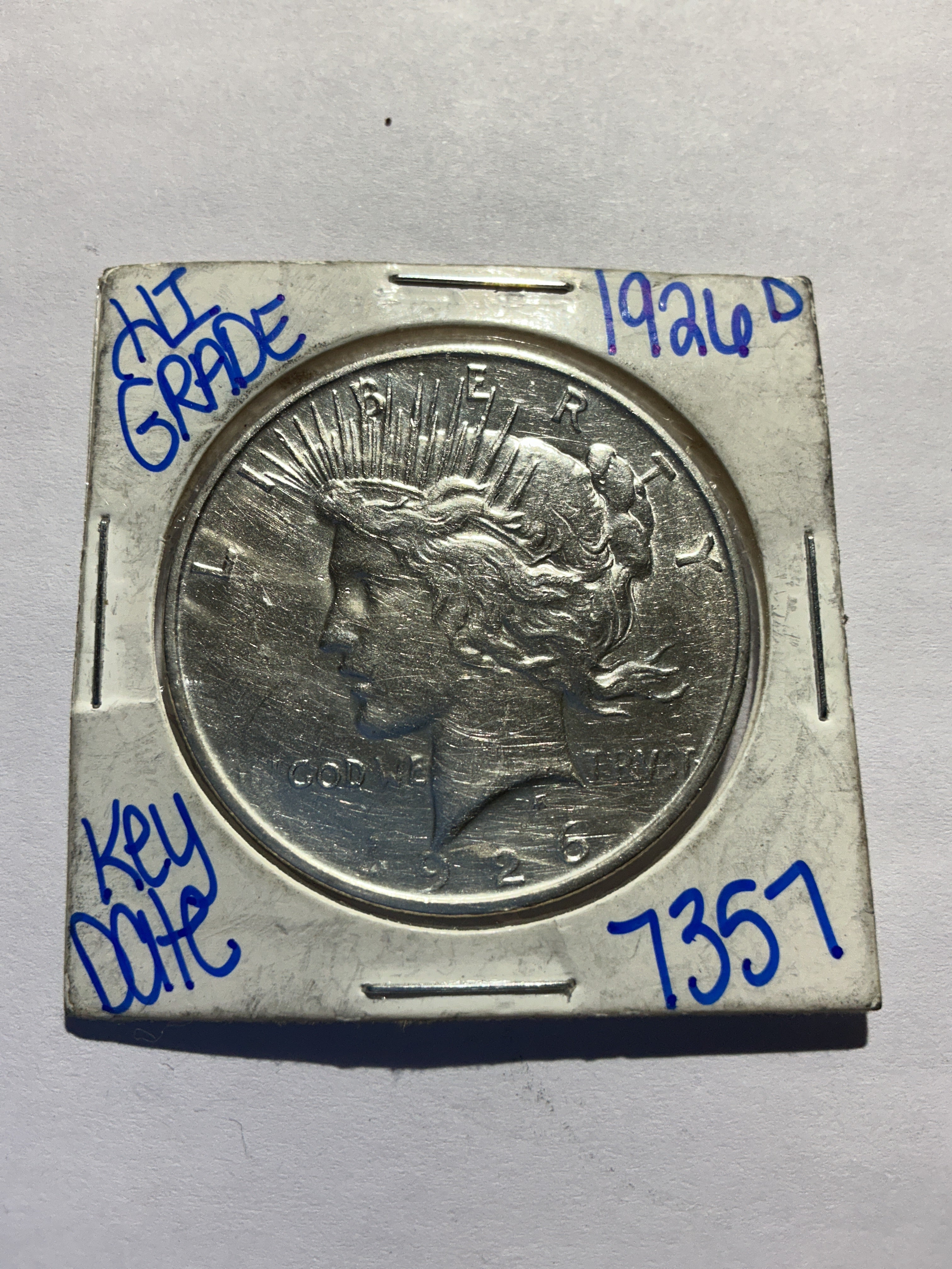 Lot 18, 1926 D peace dollar, AU