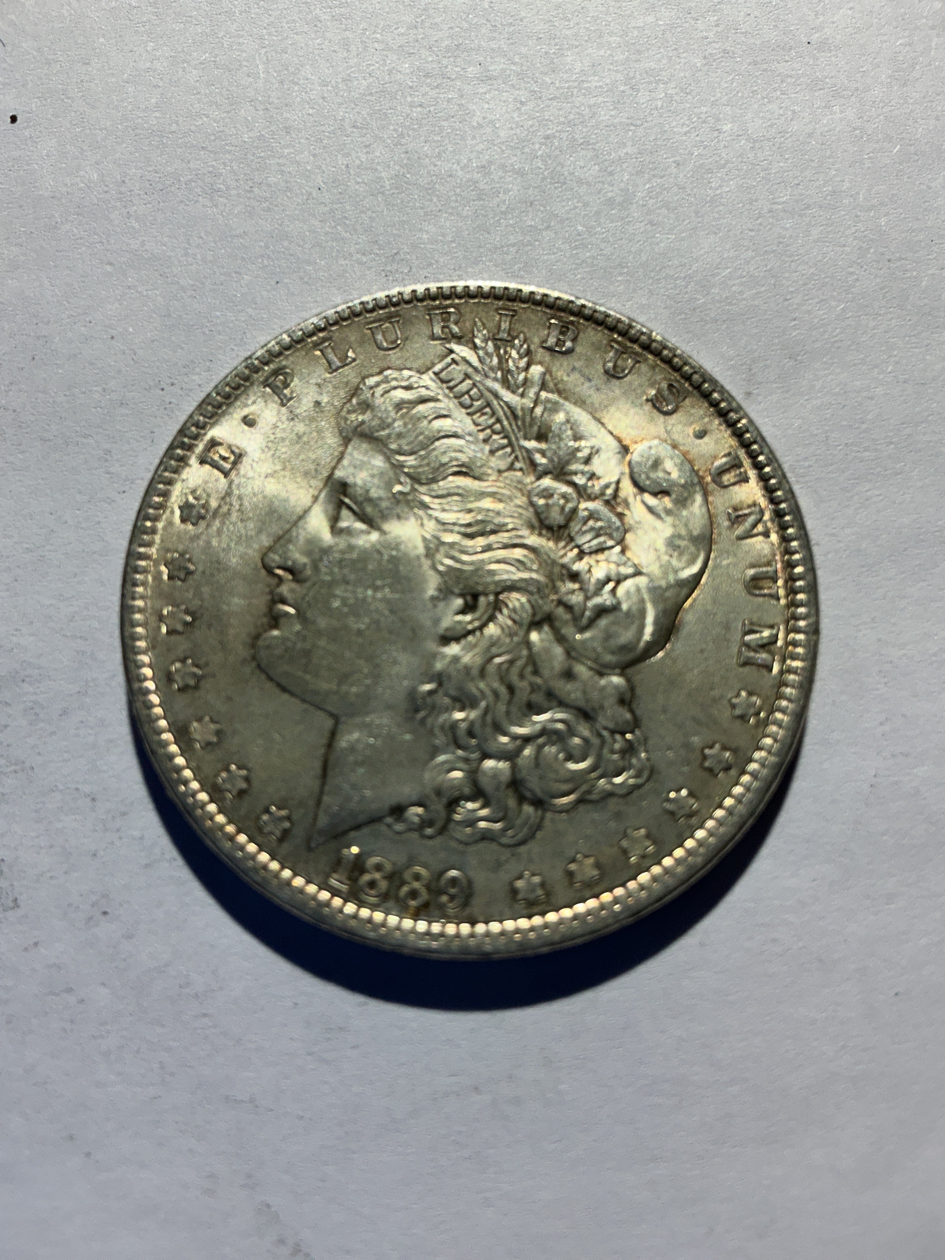 Lot 51, 1889 Morgan silver dollar,AU