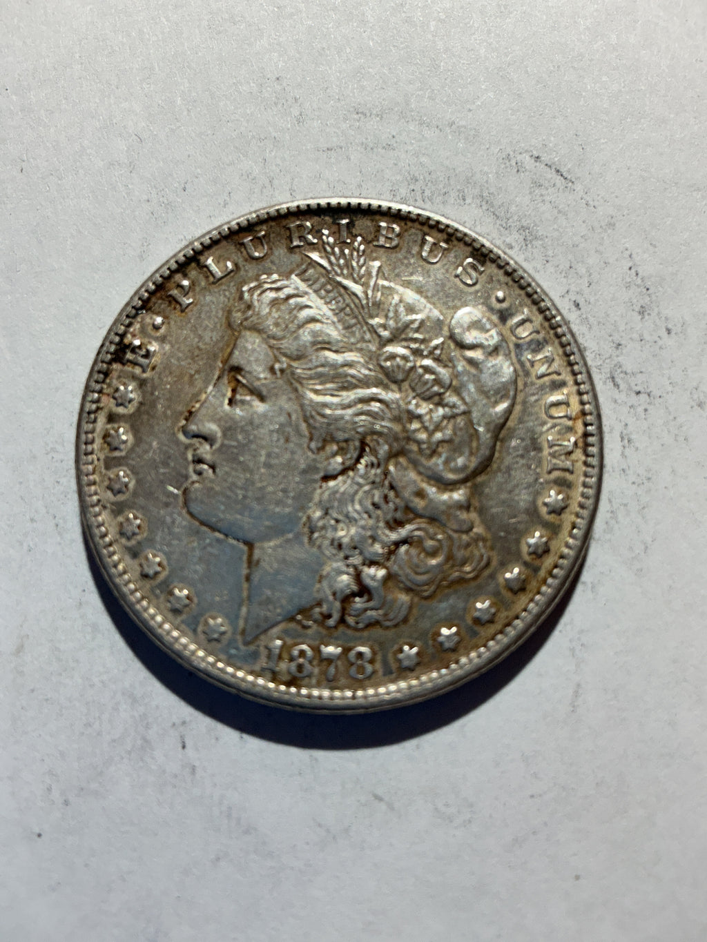 Lot 58, 1878 S Morgan silver dollar, AU