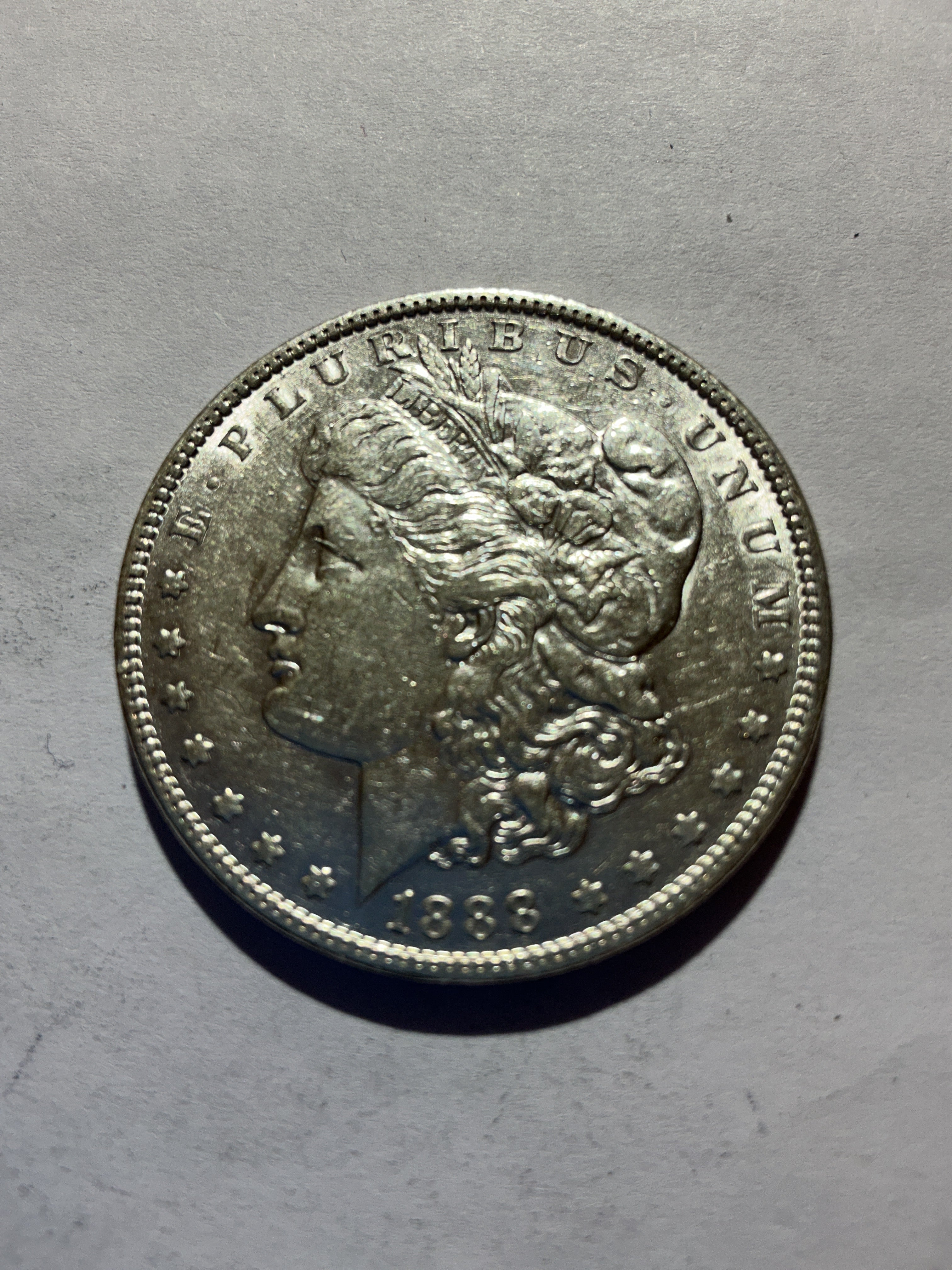 Lot 54, 1888 Morgan silver dollar, AU