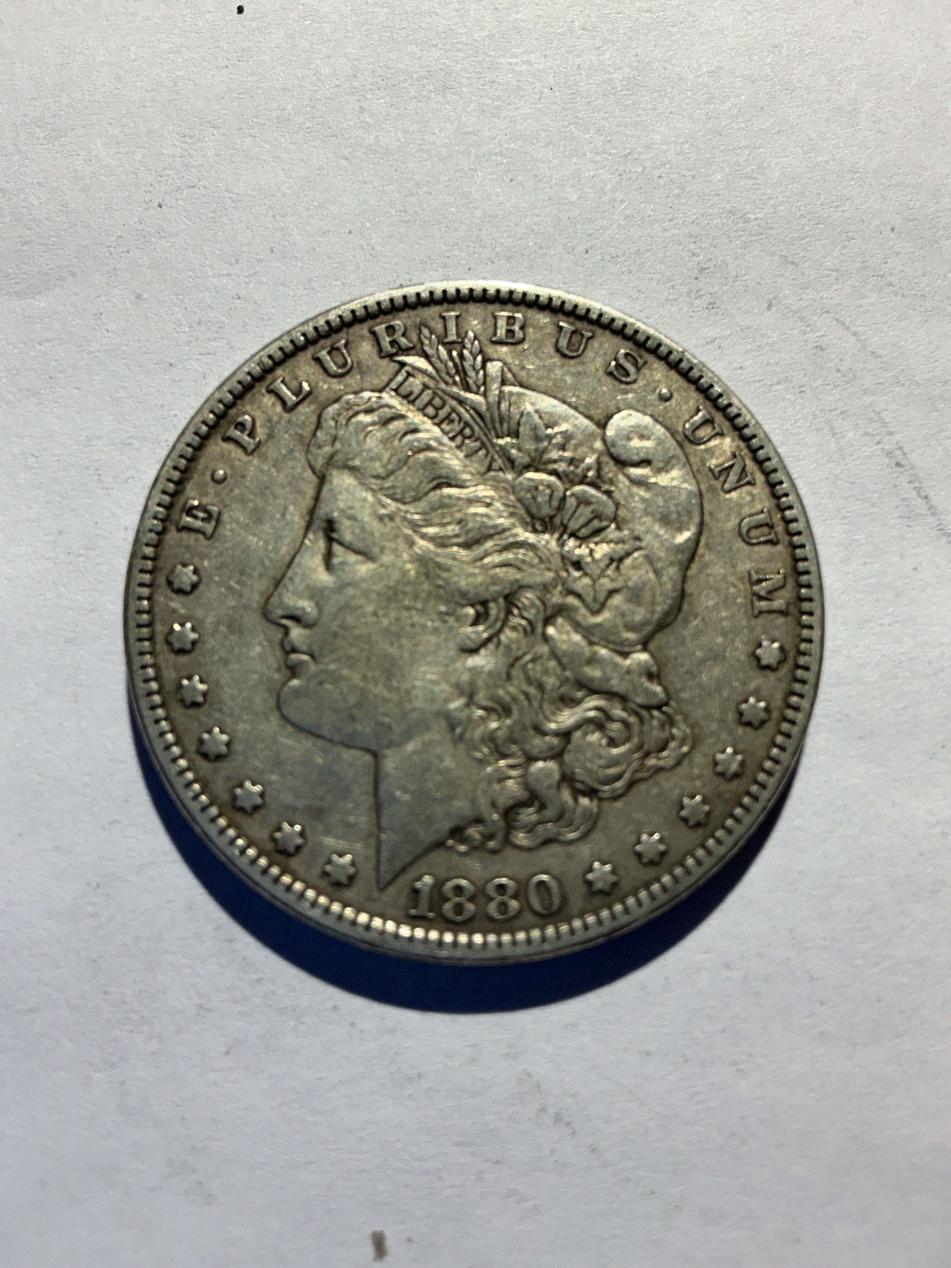 Lot 67, 1880 Morgan silver dollar, xf