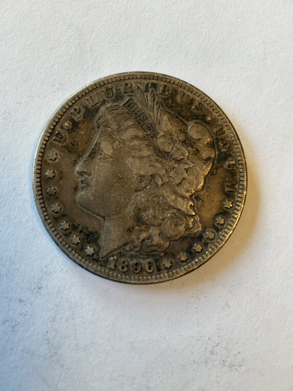 Lot 24 1896 S Morgan silver dollar, xf