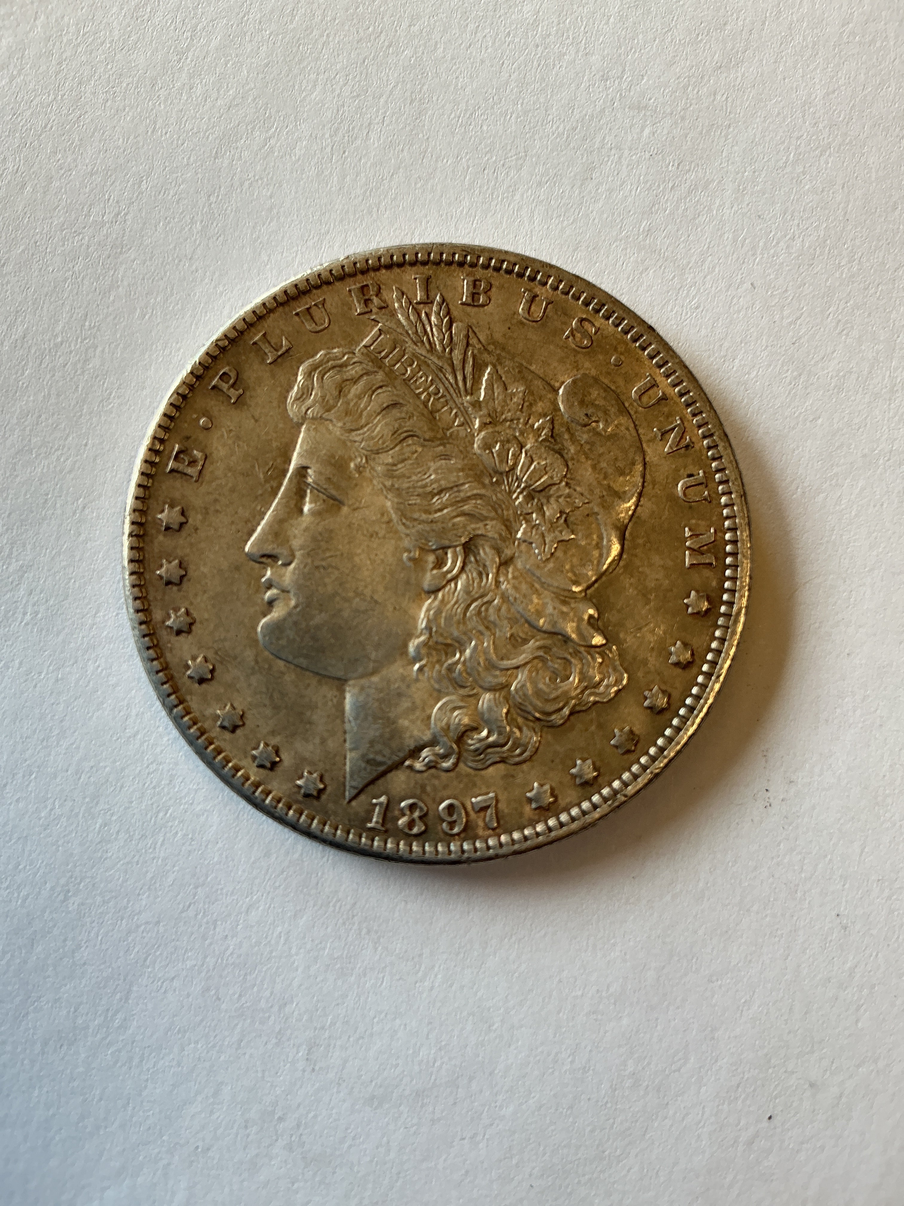 Lot 6, 1897 Morgan silver dollar, AU