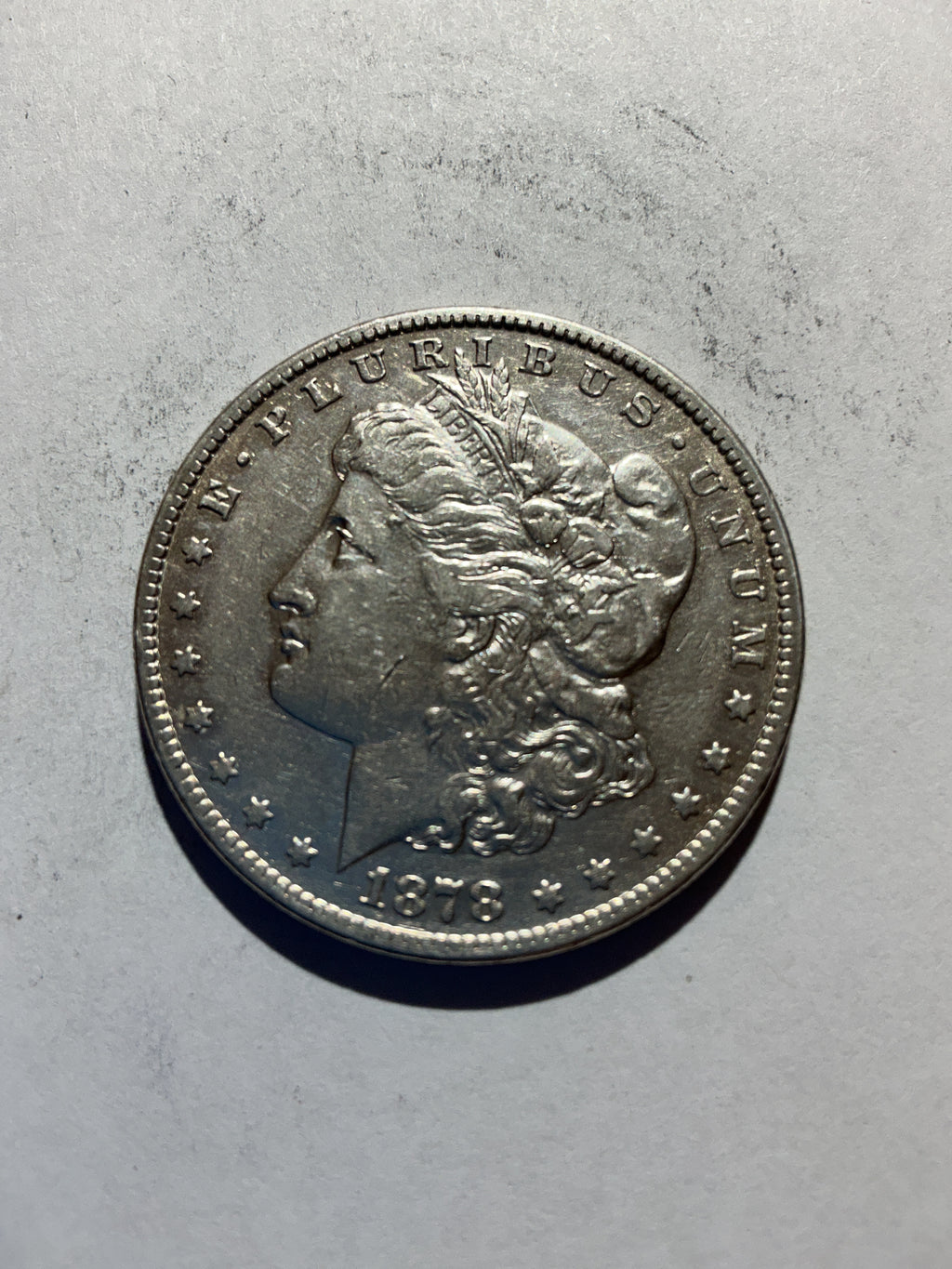 Lot 59, 1878 S Morgan silver dollar,AU
