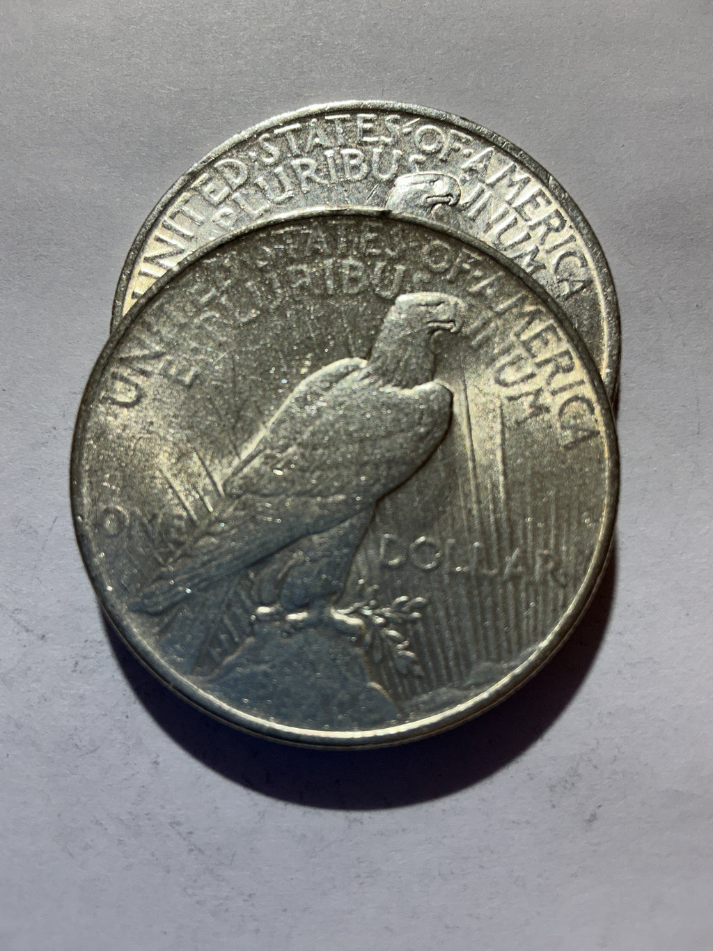 Lot 35, 2 1924 Peace dollar, AU