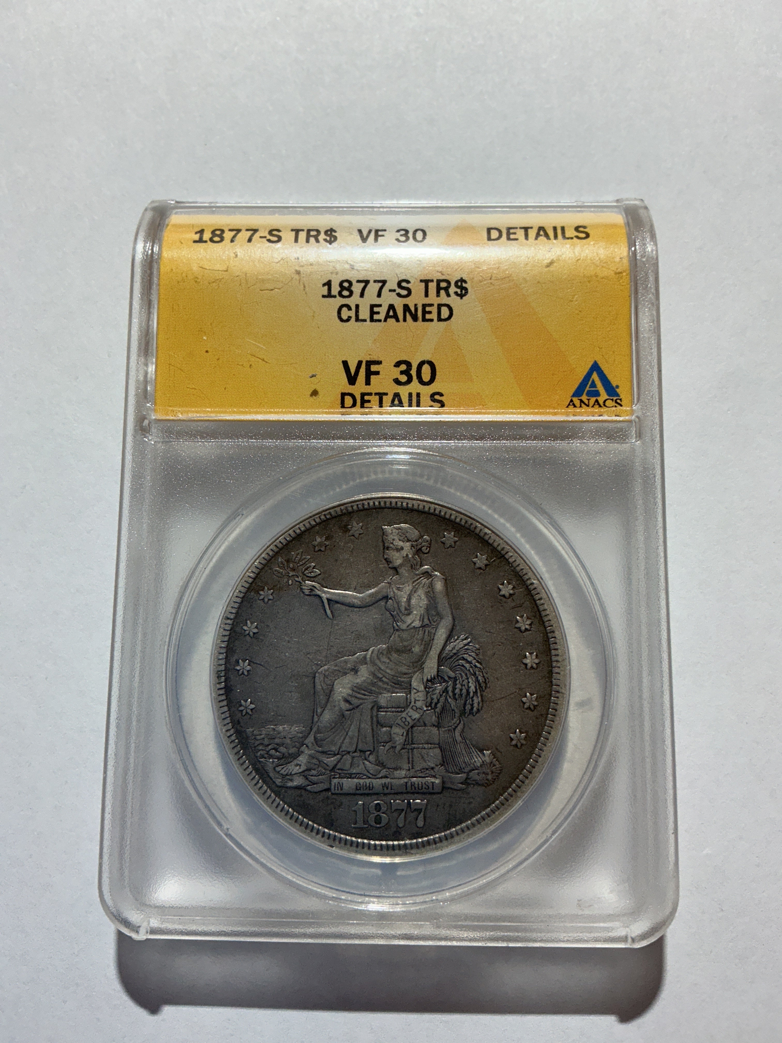 Lot 2, 1877 S Trade Dollar VF30