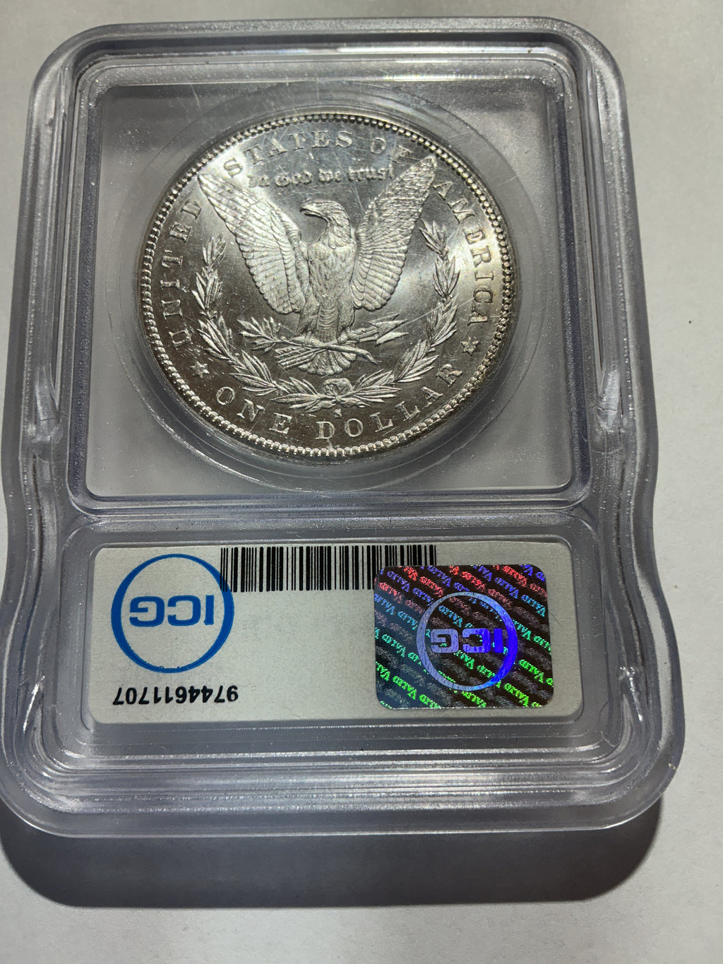 Lot 9, 1881 S Morgan silver dollar, MS63