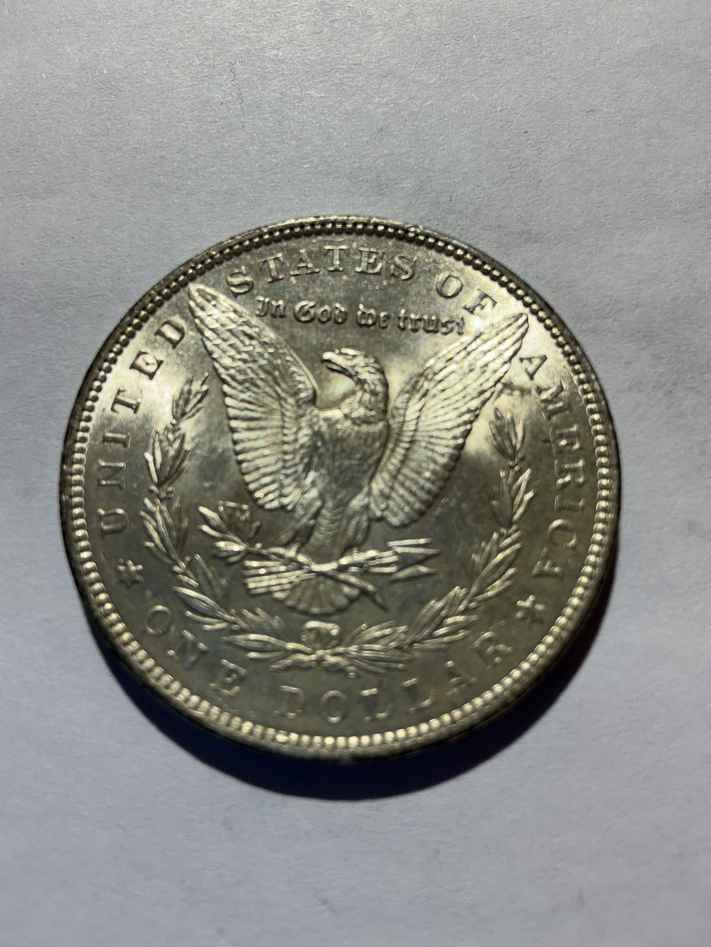 Lot 74, 1890 Morgan silver dollar, BU
