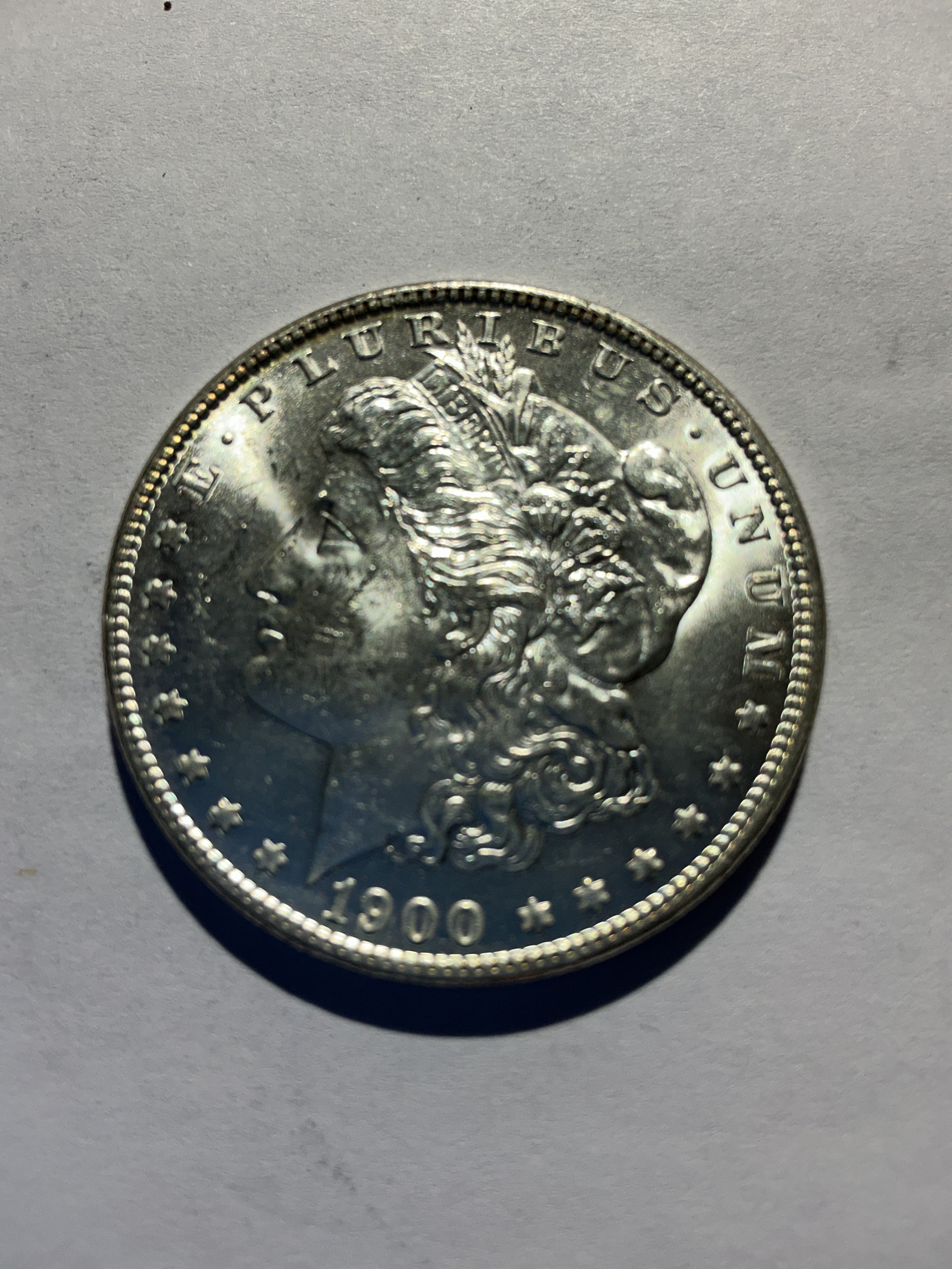 Lot 39, 1900 O Morgan silver dollar, BU