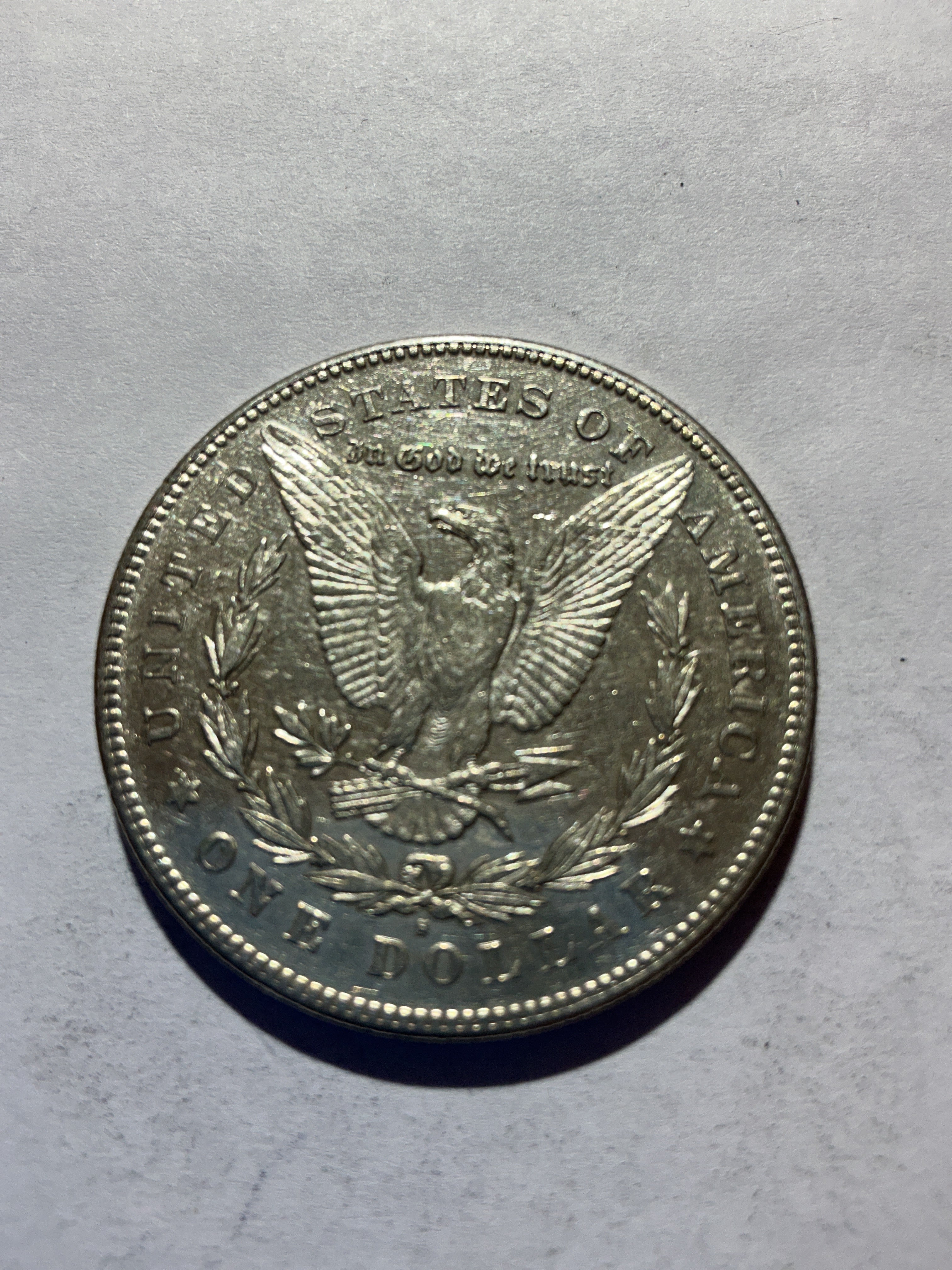 Lot 65, 1878 S Morgan silver dollar, AU
