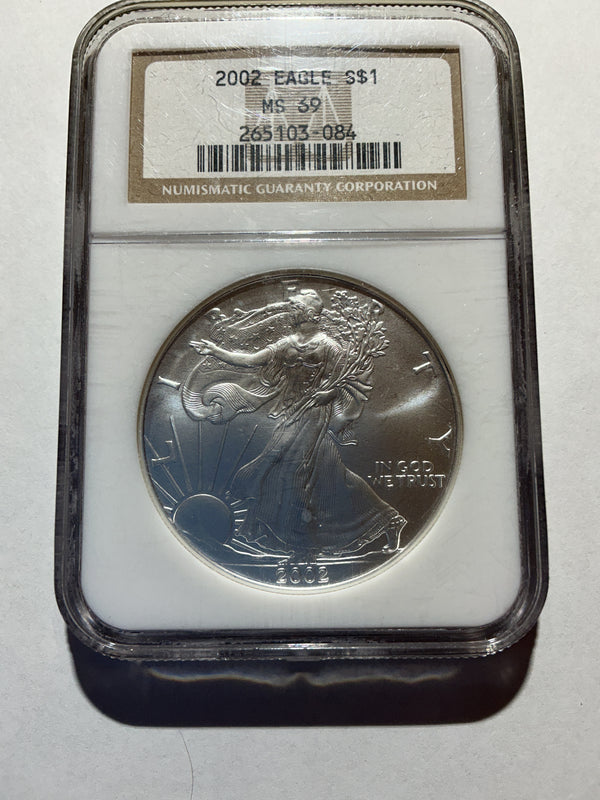 Lot 5, 2002 American silver eagle, MS69