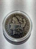 Lot 20, 1889 CC Morgan silver dollar, F, rare coin